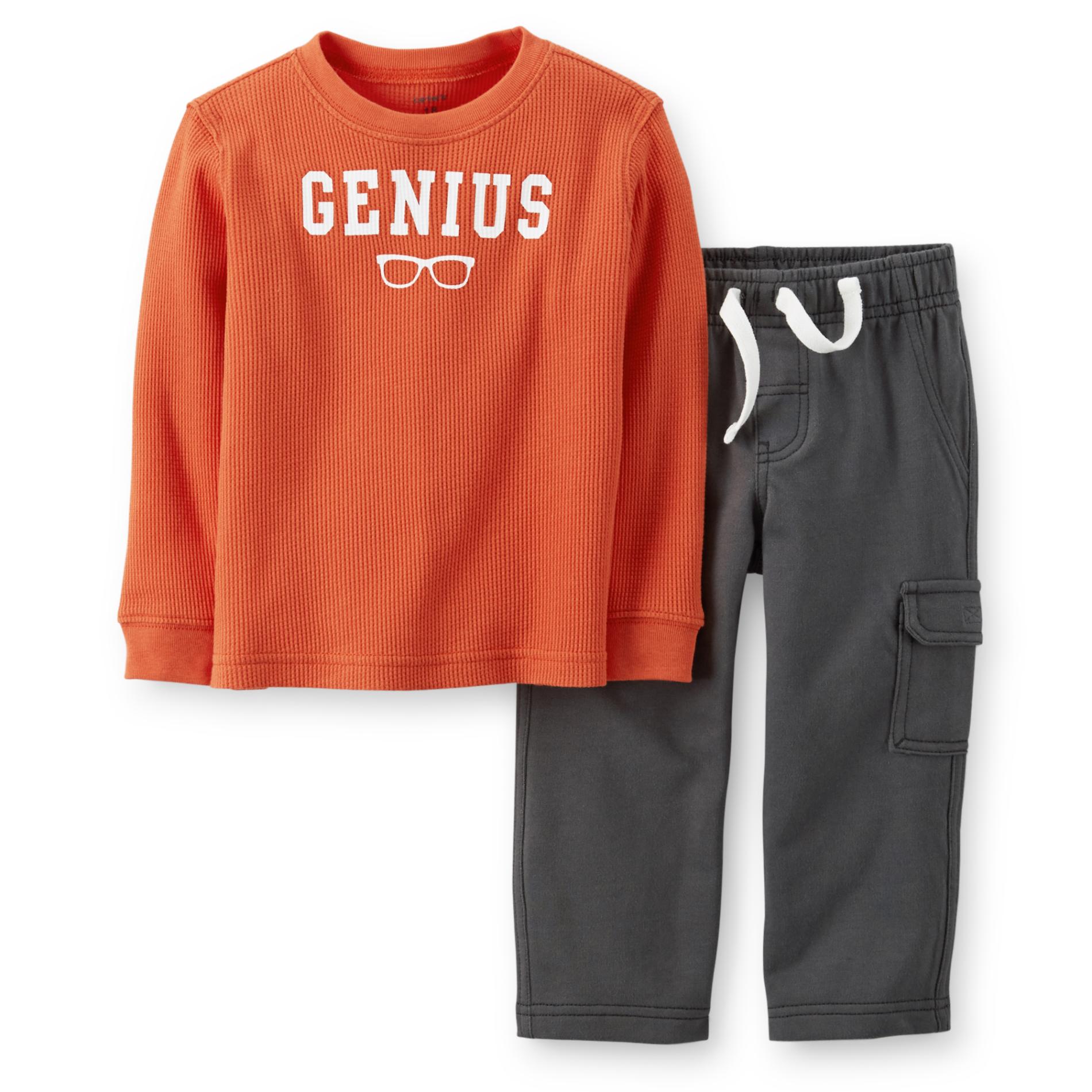 Carter's Toddler Boy's Graphic Thermal Shirt & Pants - Genius