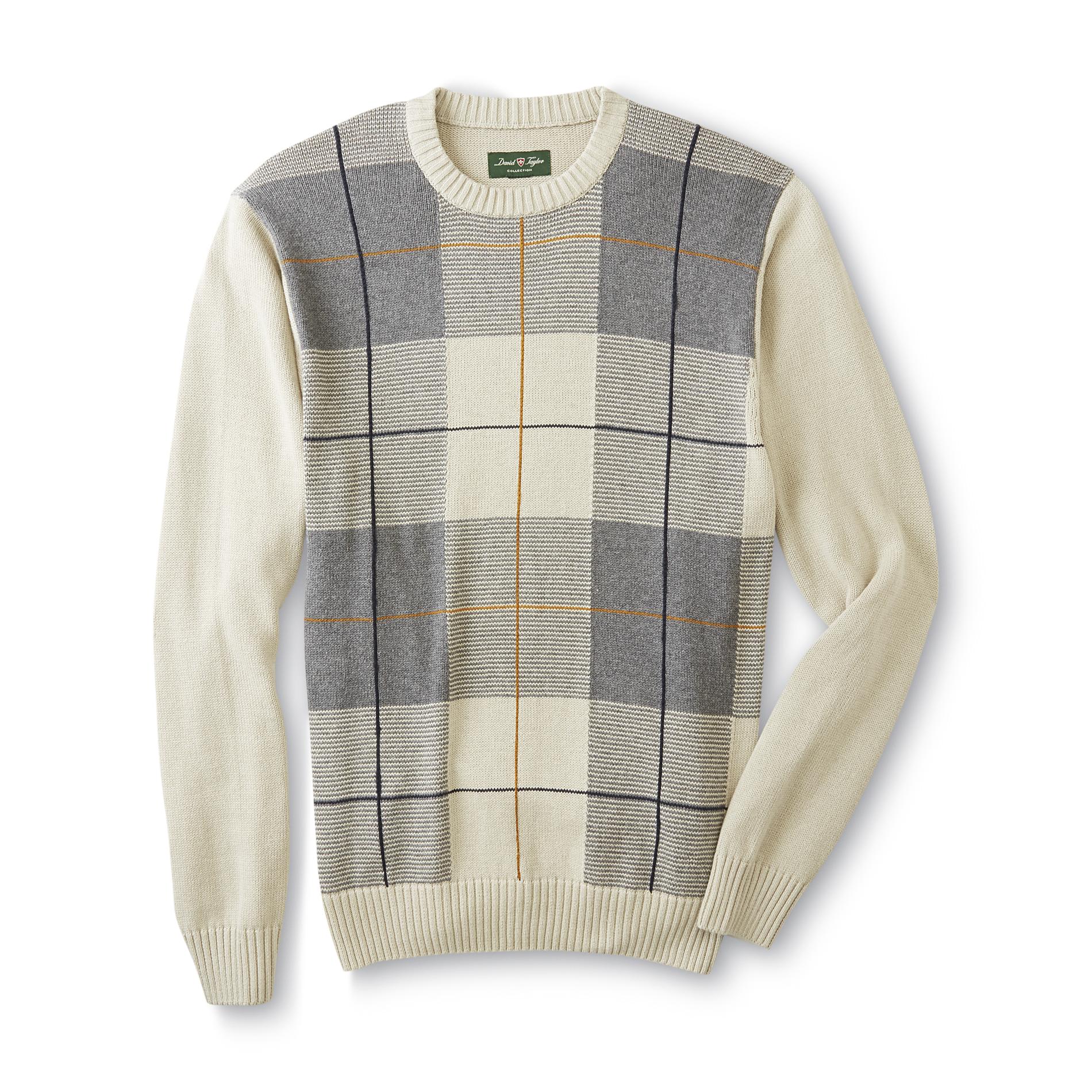 David Taylor Collection Men's Knit Sweater - Plaid