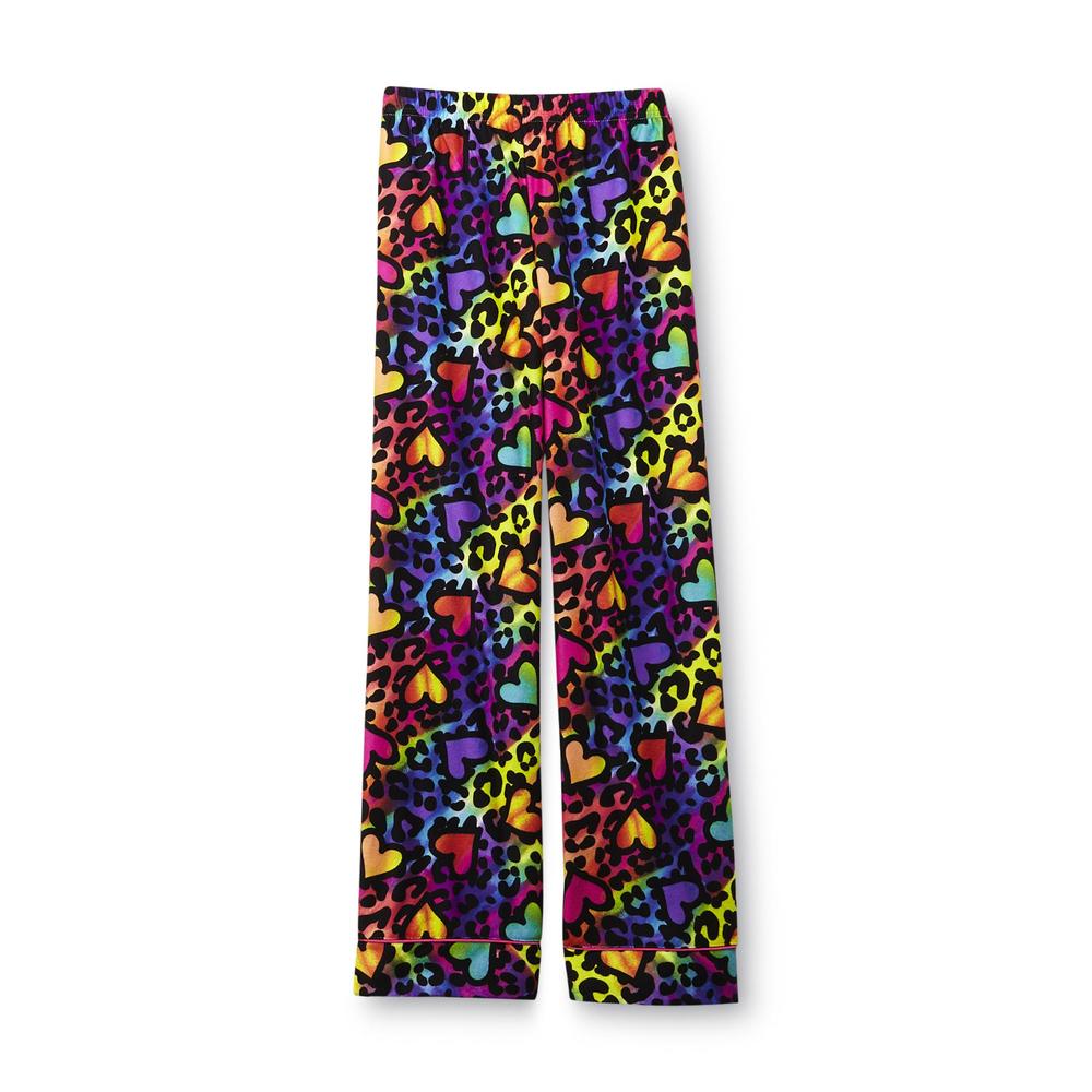 Joe Boxer Girl's Pajama Top & Pants - Hearts & Leopard Print