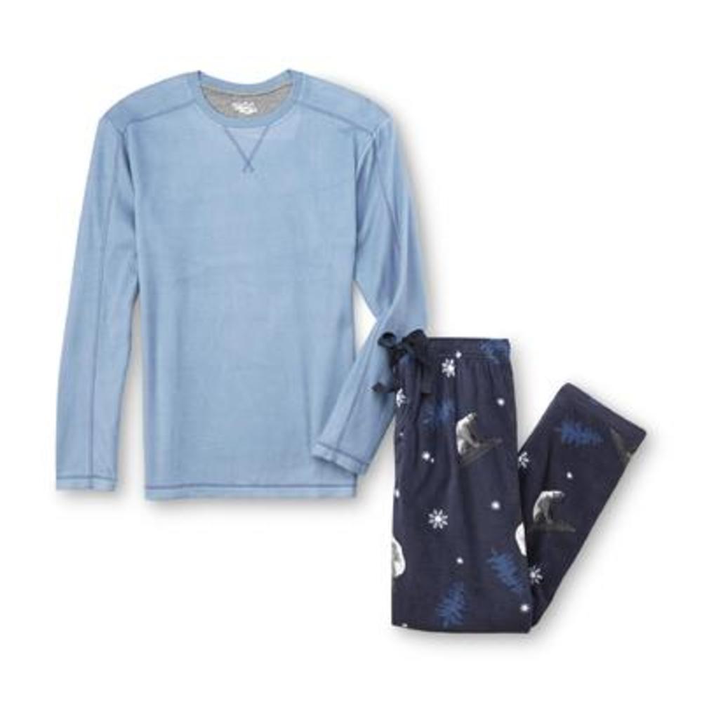 Joe Boxer Men's Fleece Pajama Shirt & Pants - Polar Bear