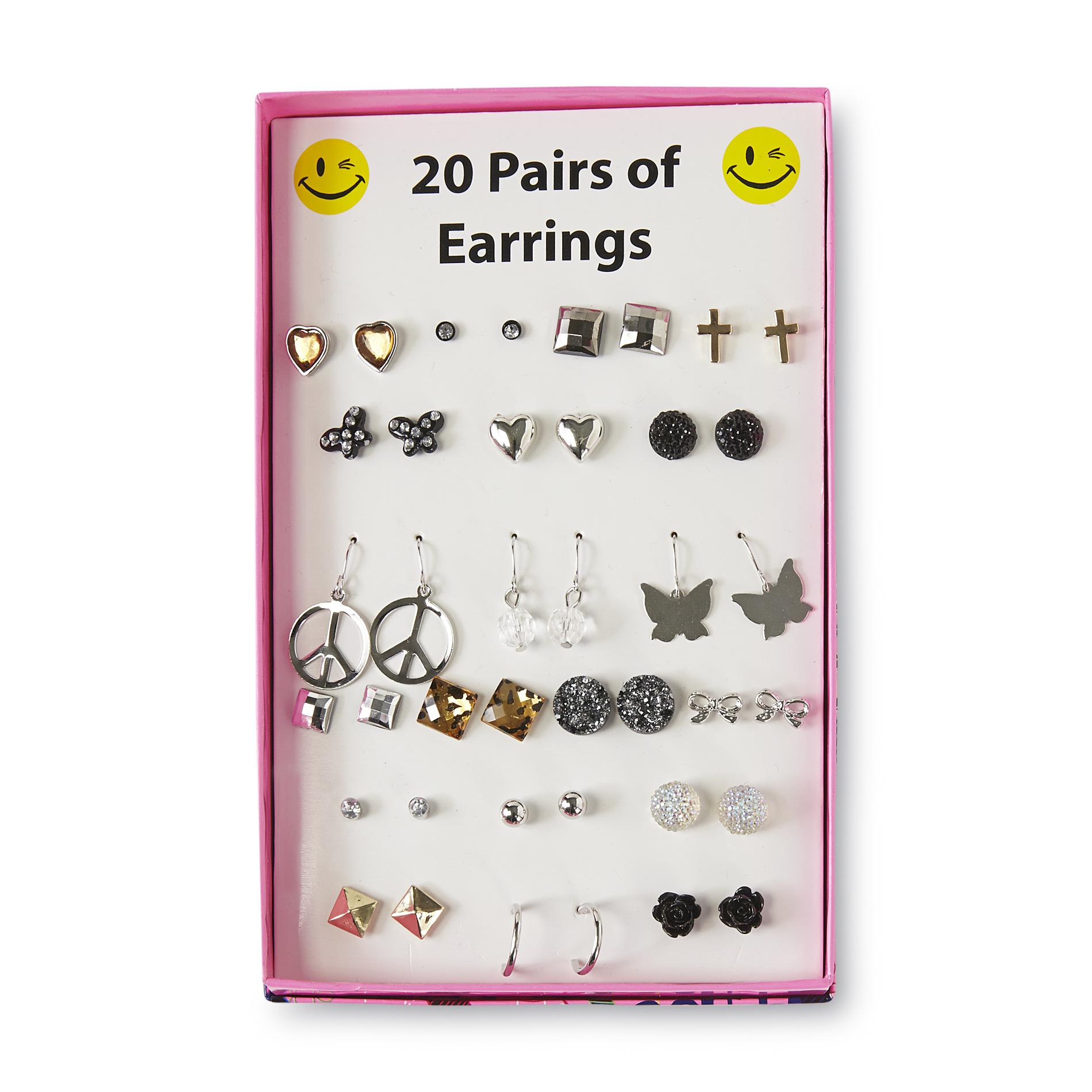 Joe Boxer Junior's 20-Pair Earrings - Assorted
