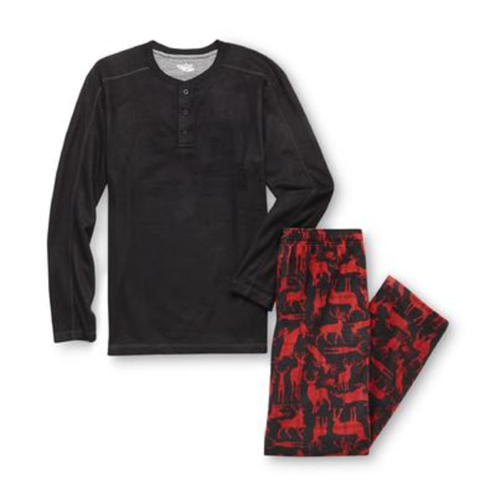Joe Boxer Men's Fleece Pajama Shirt & Pants - Reindeer