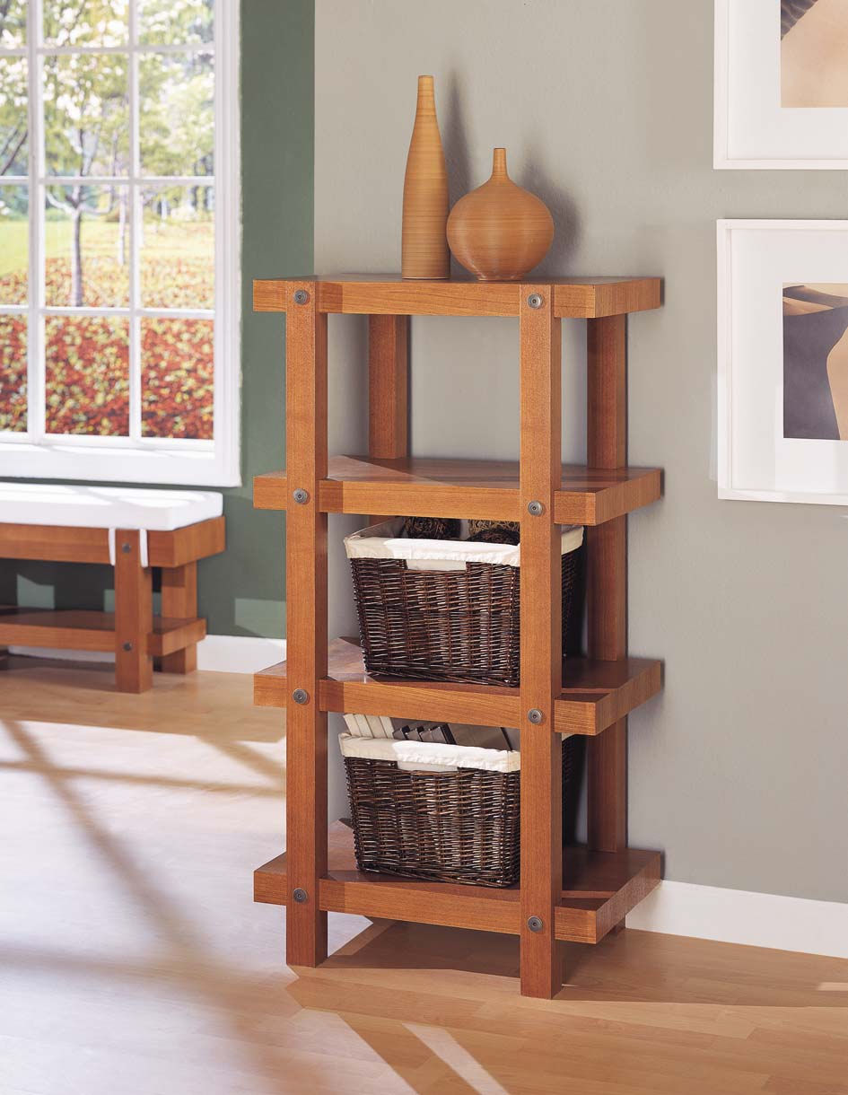 Neu Home Robust Four Tier Shelf in Oak Finish
