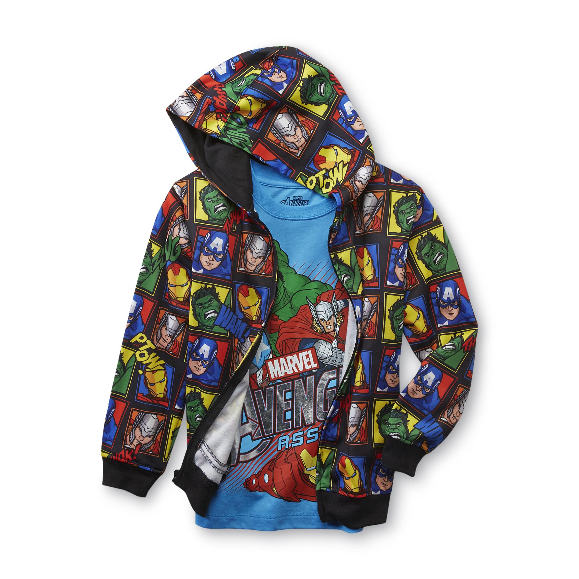 Marvel Avengers Assemble Boy's T-Shirt & Hoodie Jacket