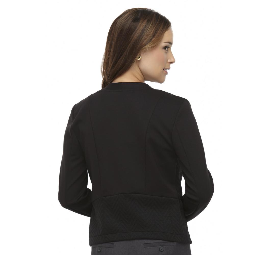 Attention Women's Textured Tuxedo-Style Ponte Knit Jacket