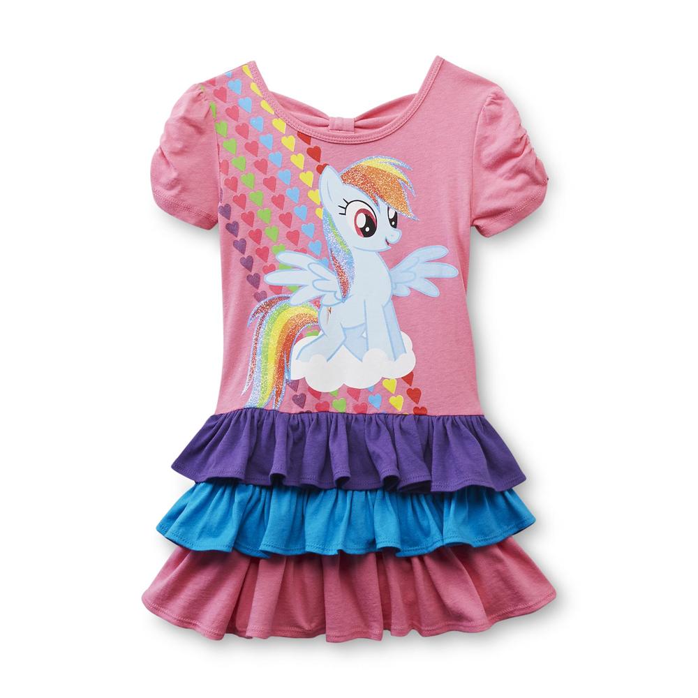 My Little Pony Girl's Tiered Knit Dress - Rainbow Dash