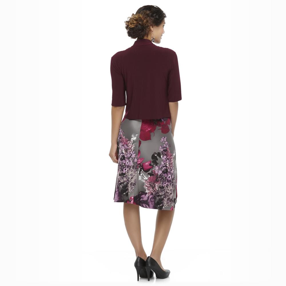 Covington Women's Sleeveless Dress & Open-Front Jacket - Floral