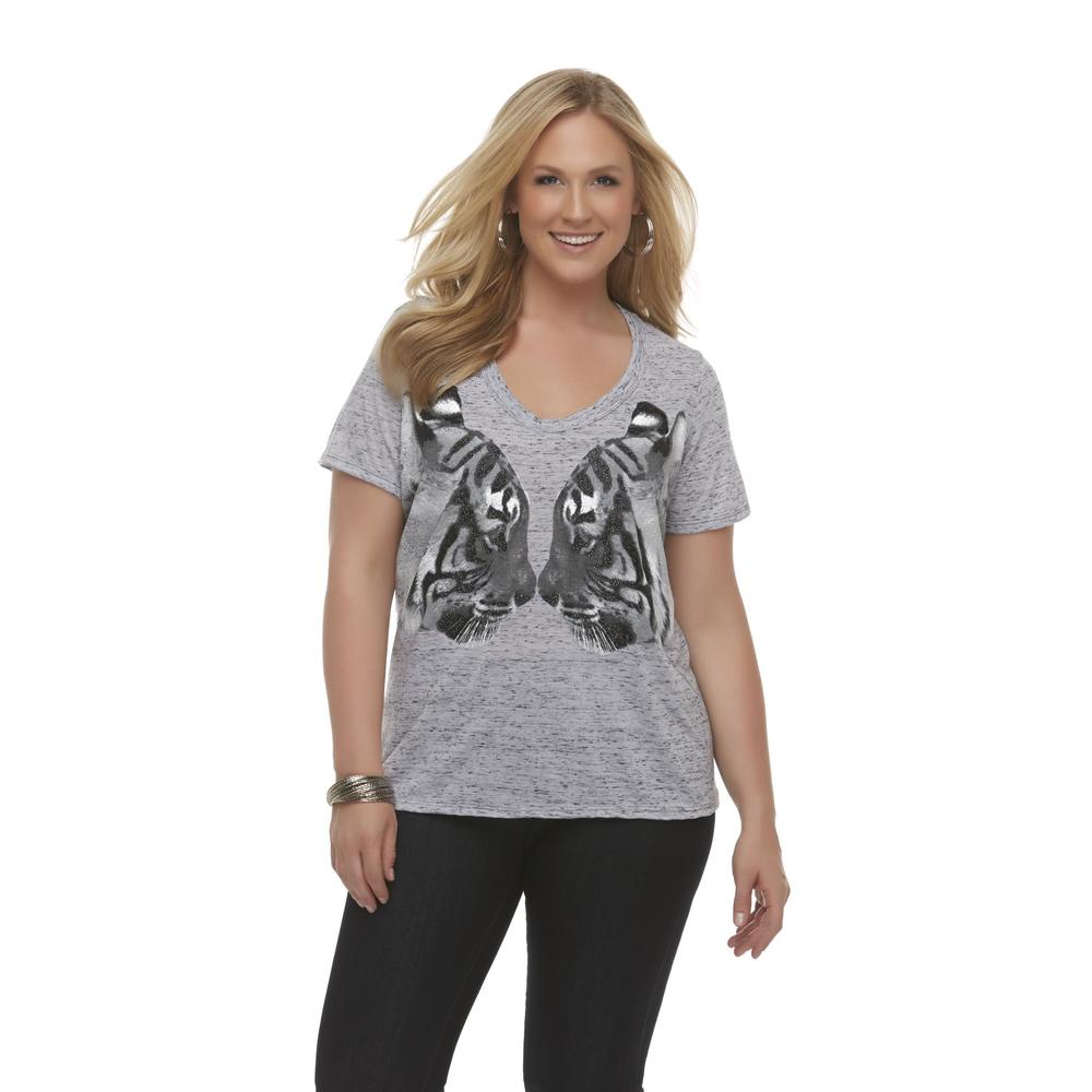 Beverly Drive Women's Plus Graphic T-Shirt - Tigers
