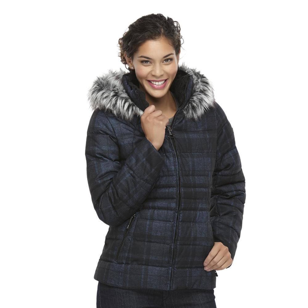 ZeroXposur Women's Quilted Winter Coat - Plaid