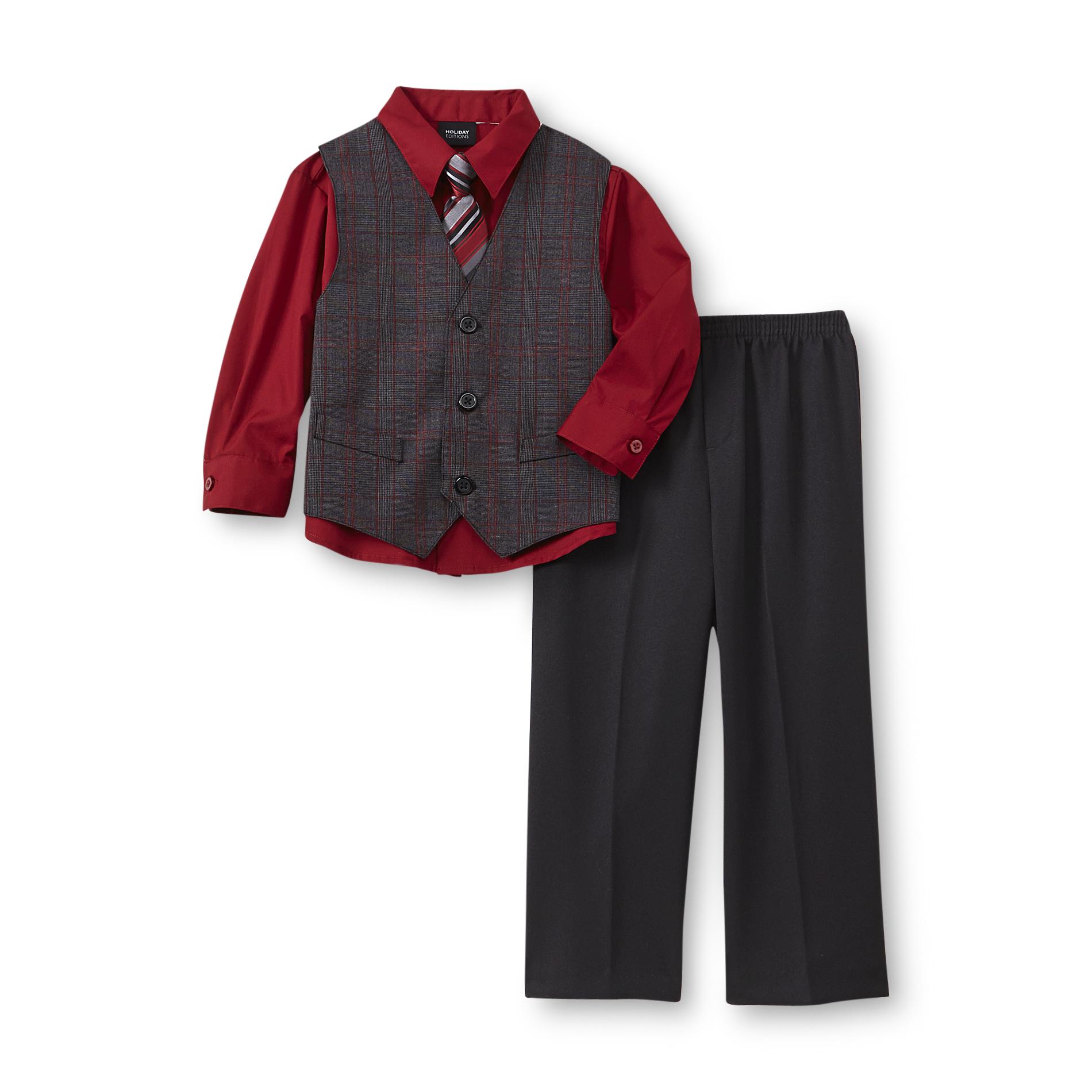 Holiday Editions Infant & Toddler Boy's 4-Piece Suit - Plaid