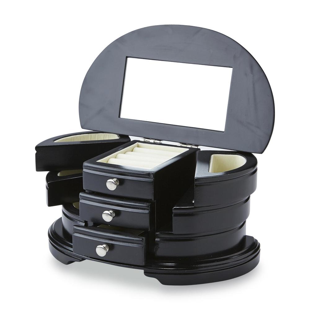 Jaclyn Smith Wooden Half Moon Jewelry Box