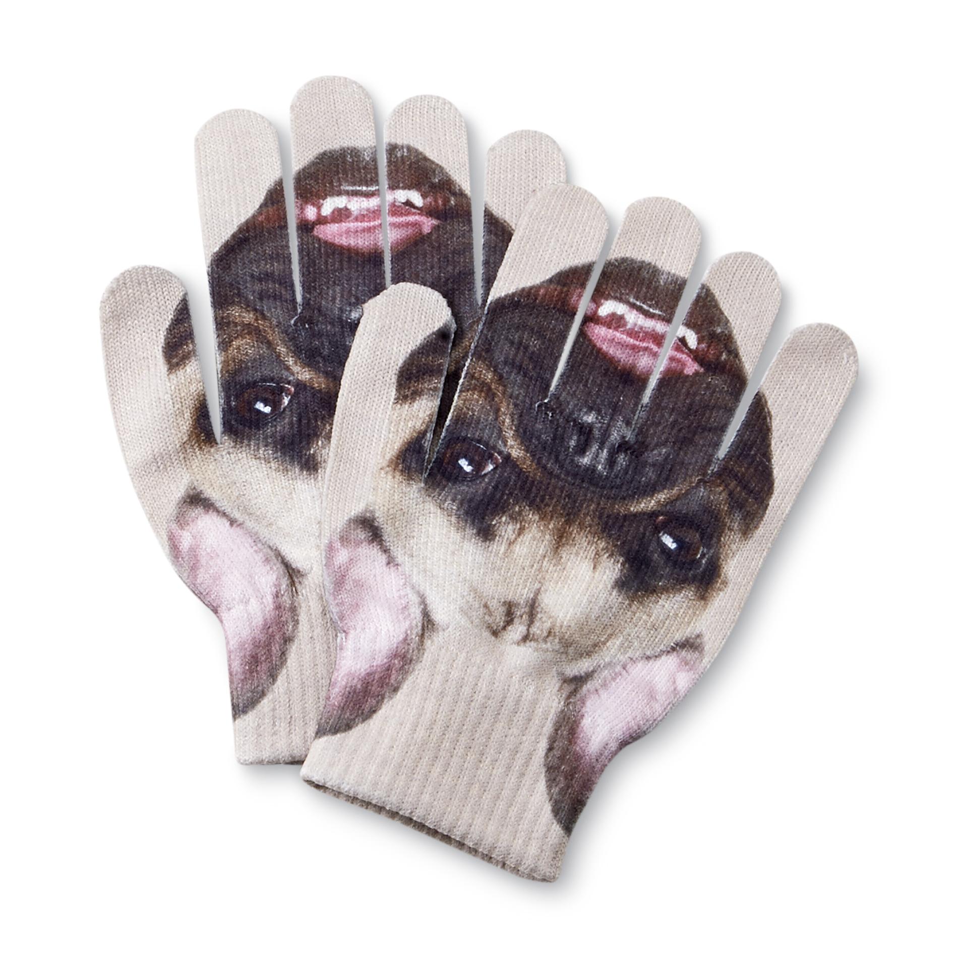 Joe Boxer Junior's Photo-Real Gloves - French Bulldog
