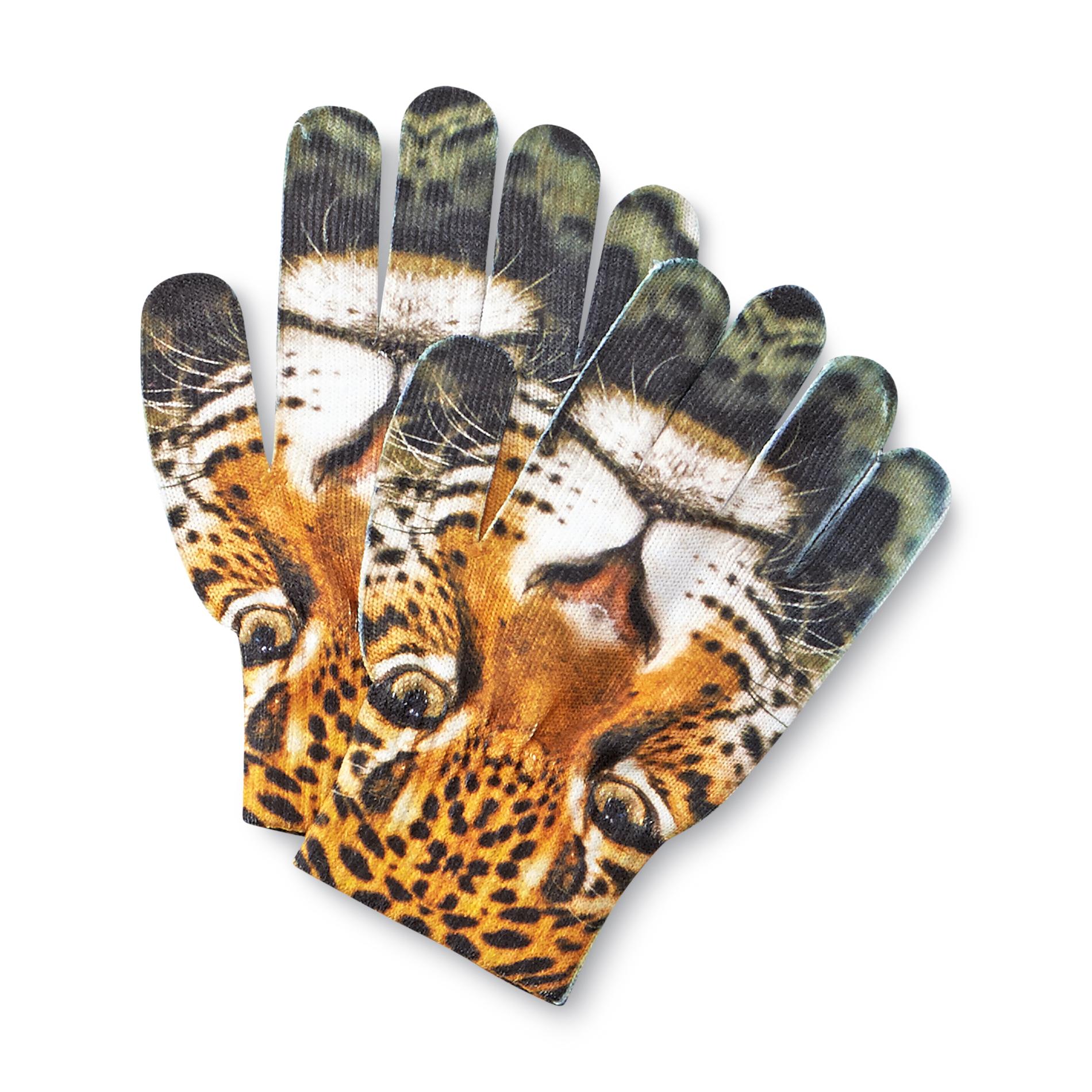 Joe Boxer Junior's Photo-Real Gloves - Leopard Face