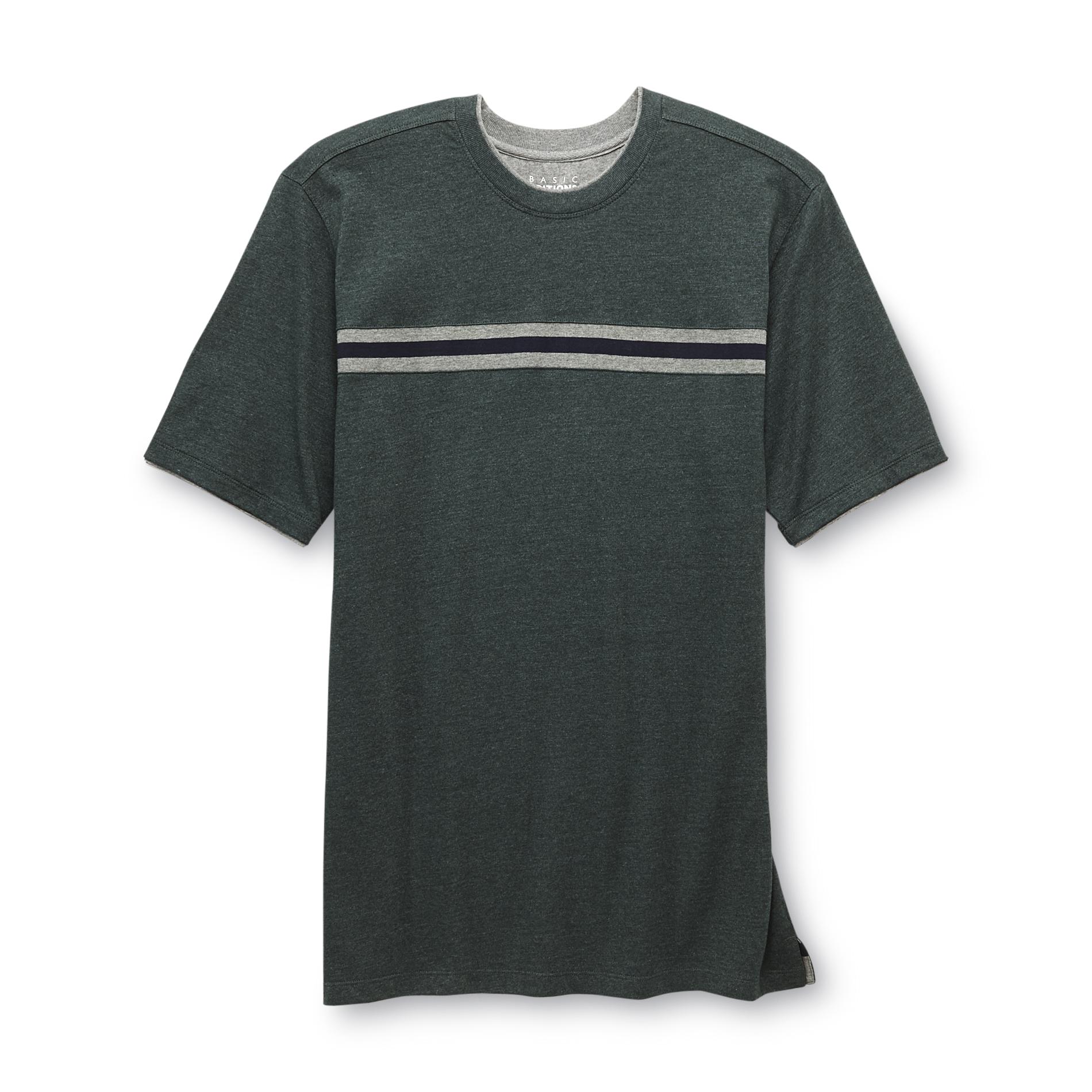 Basic Editions Men's T-Shirt - Chest Striped