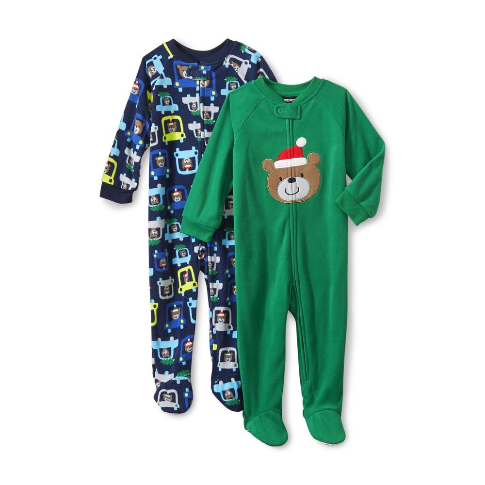 Joe Boxer Newborn  Infant & Toddler Boy's 2-Pack Christmas Footed Sleeper Pajamas - Bear