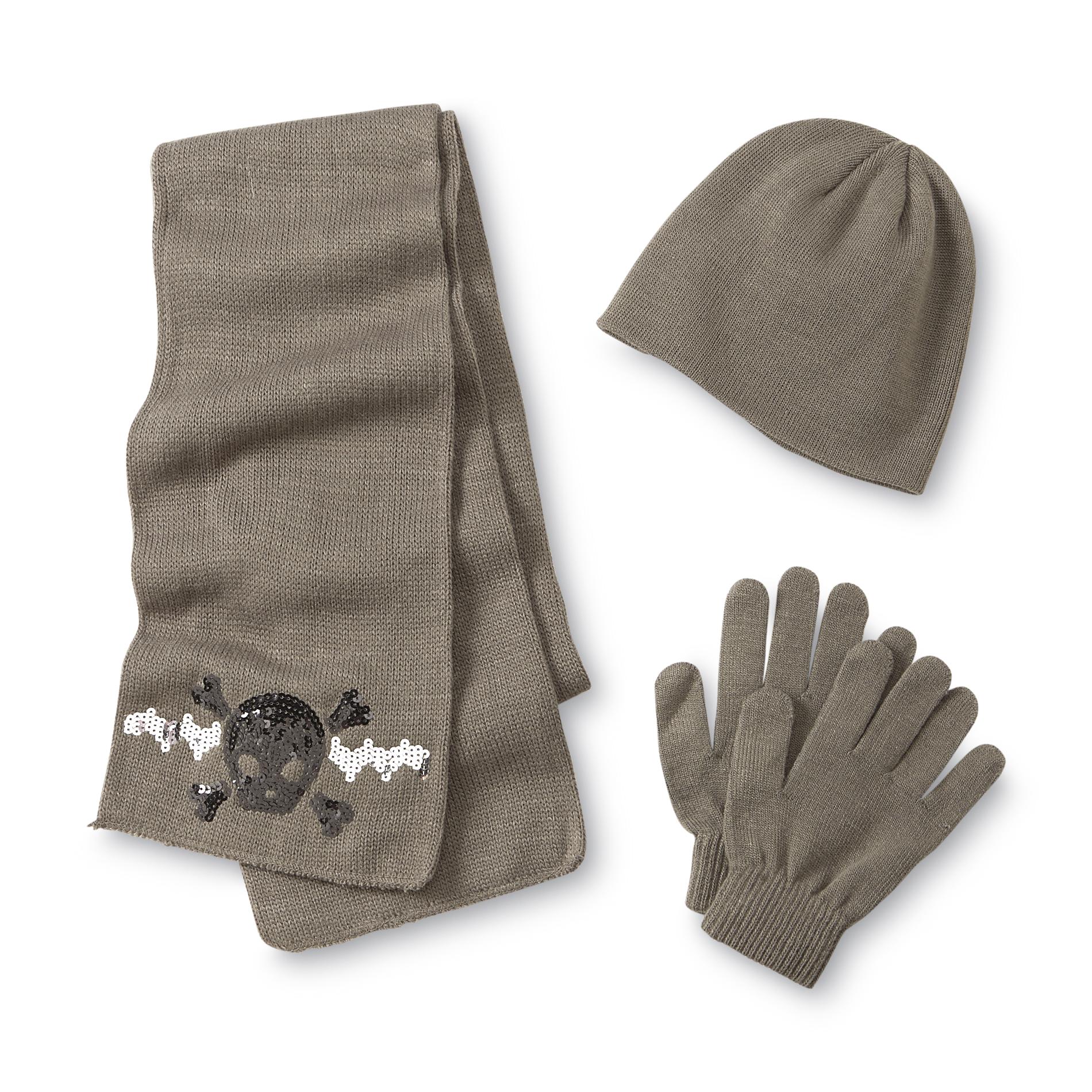 Joe Boxer Junior's Hat  Gloves & Scarf - Skull