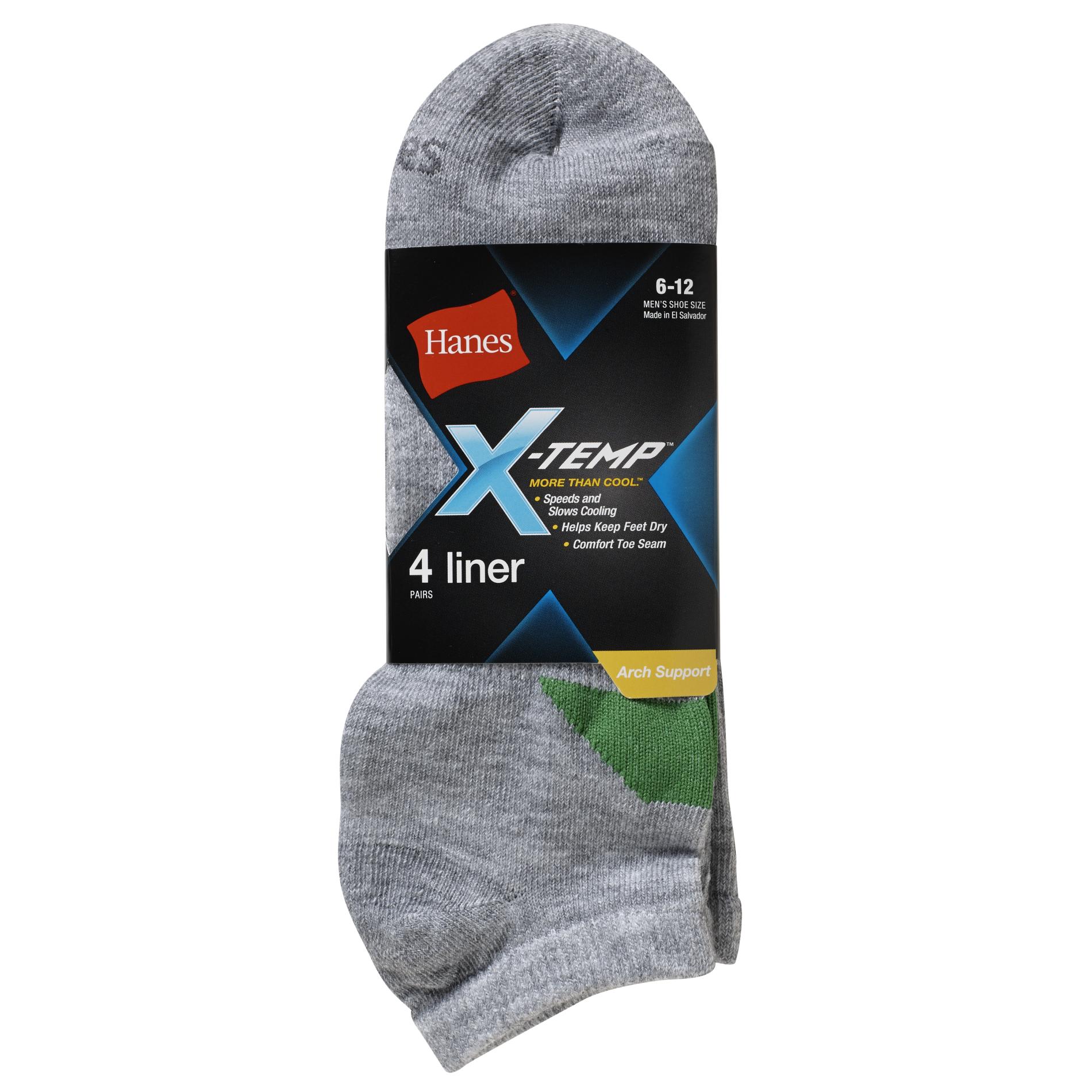 Hanes Men's 4-Pairs X-Temp Liner Socks - Colorblock, Size: One size Hanes Men's 4-Pairs X-Temp Liner Socks - Colorblock, Size: One size