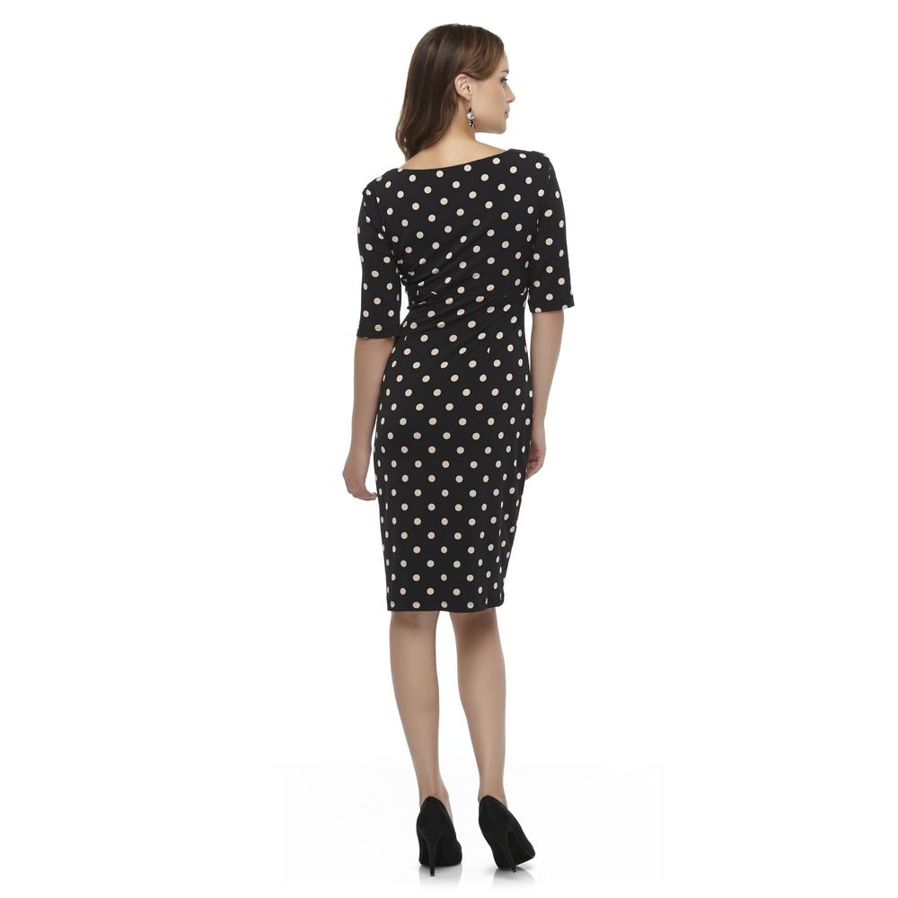 Covington Women's Draped Elbow-Sleeve Dress - Polka Dots