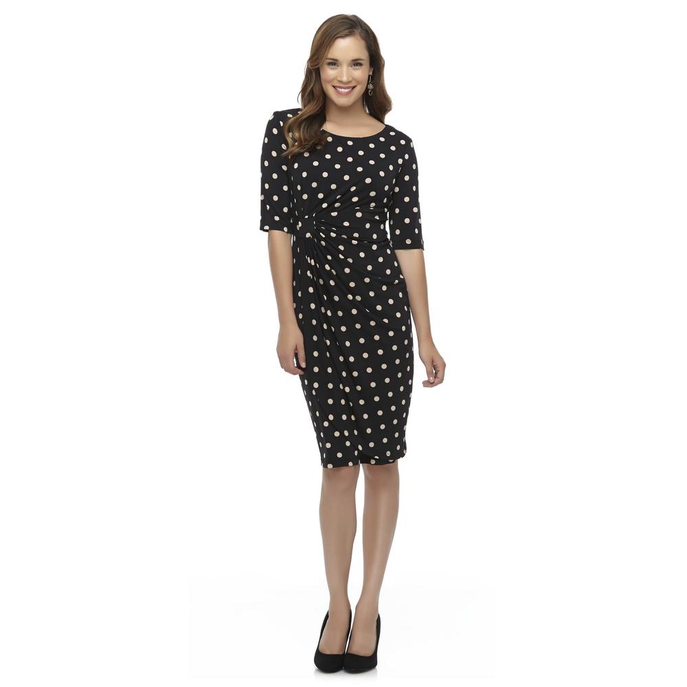Covington Women's Draped Elbow-Sleeve Dress - Polka Dots