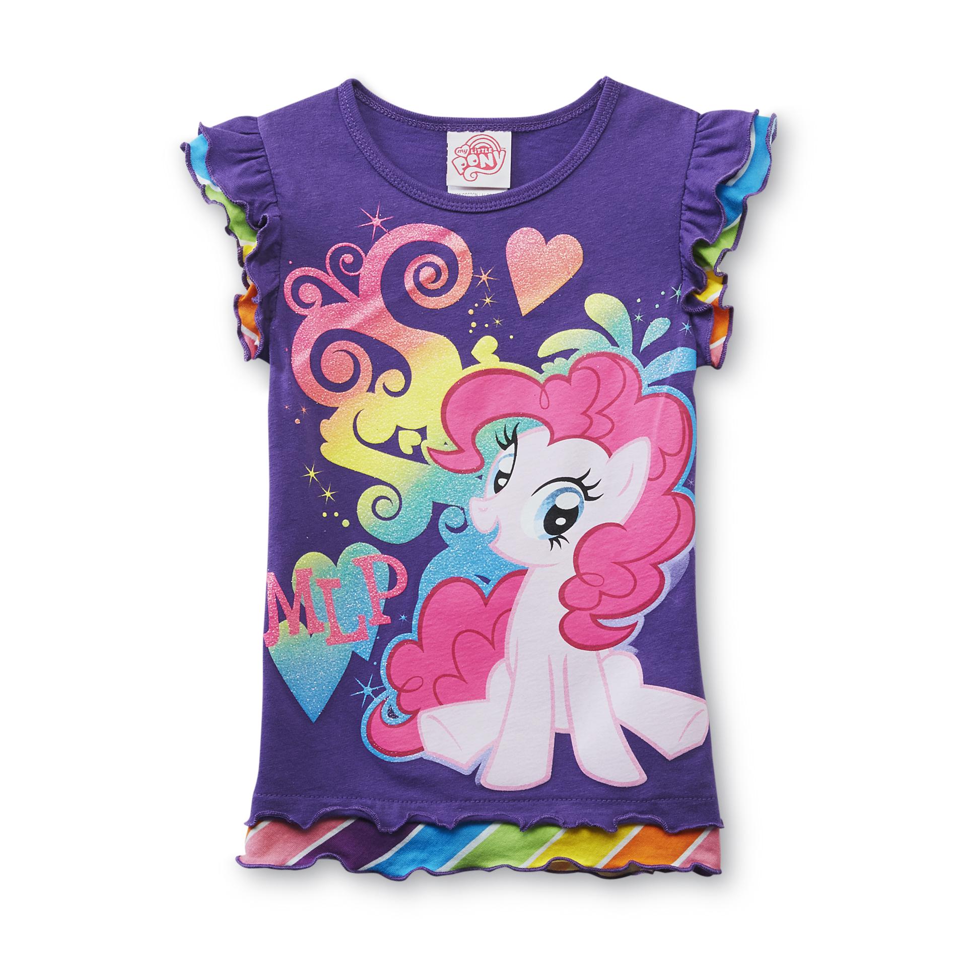 My Little Pony Girl's Layered-Look Graphic T-Shirt - Pinkie Pie