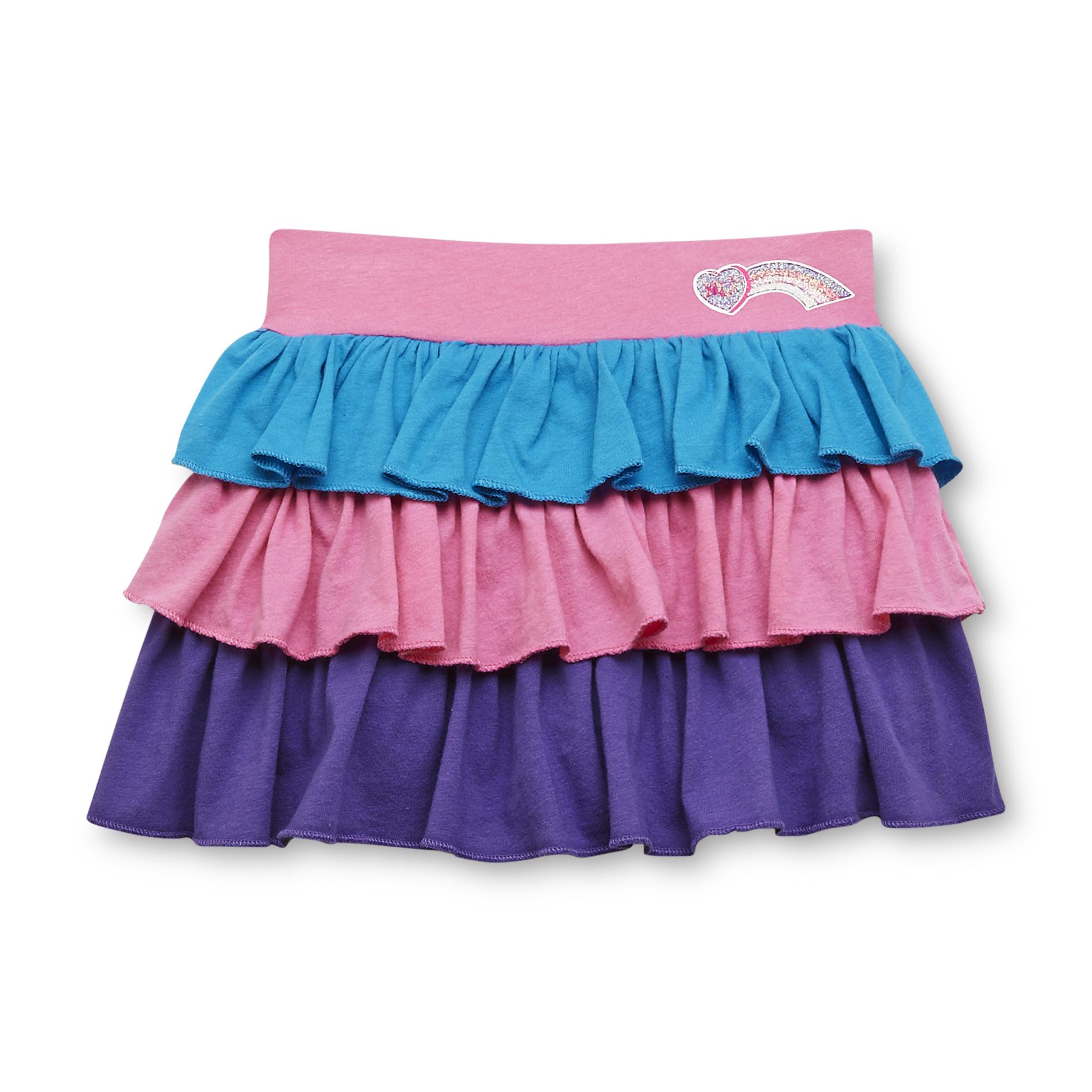 My Little Pony Girl's Tiered Scooter Skirt - Colorblock