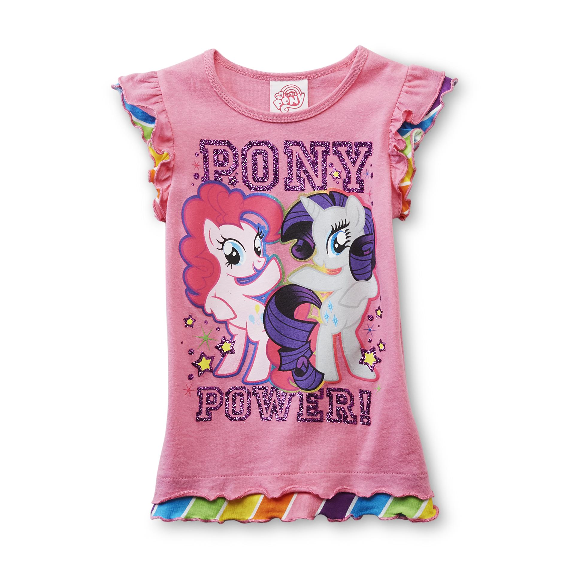 My Little Pony Girl's Layered-Look Graphic T-Shirt - Pony Power