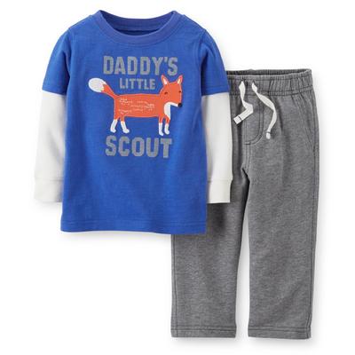 Carter's Newborn & Infant Boy's Layered-Look Graphic Shirt & Pants - Fox
