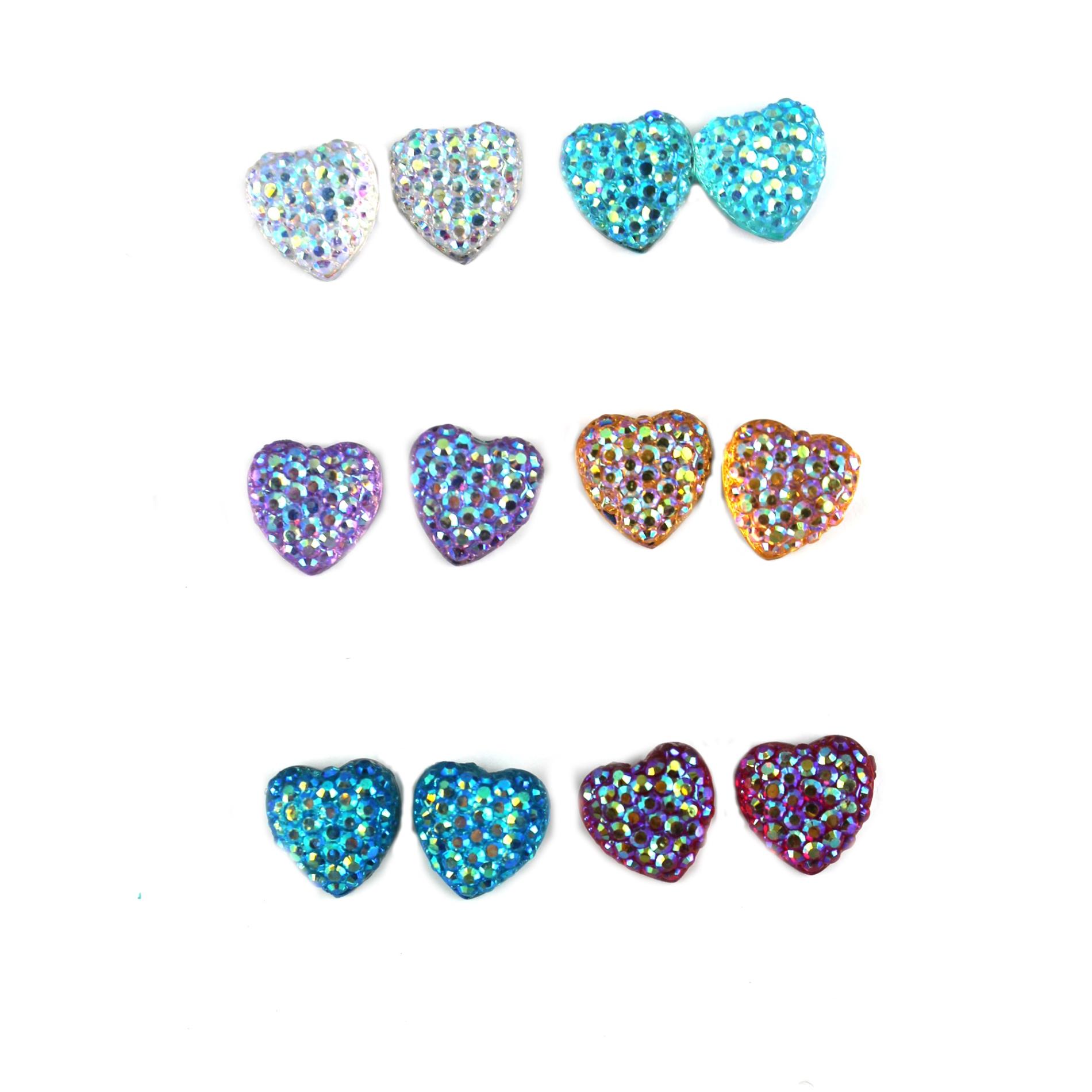 Joe Boxer Girl's 6-Pairs Jeweled Stud Earrings - Hearts