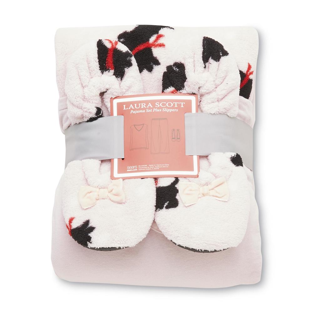 Laura Scott Women's Fleece Pajamas & Slippers - Scottie Dogs
