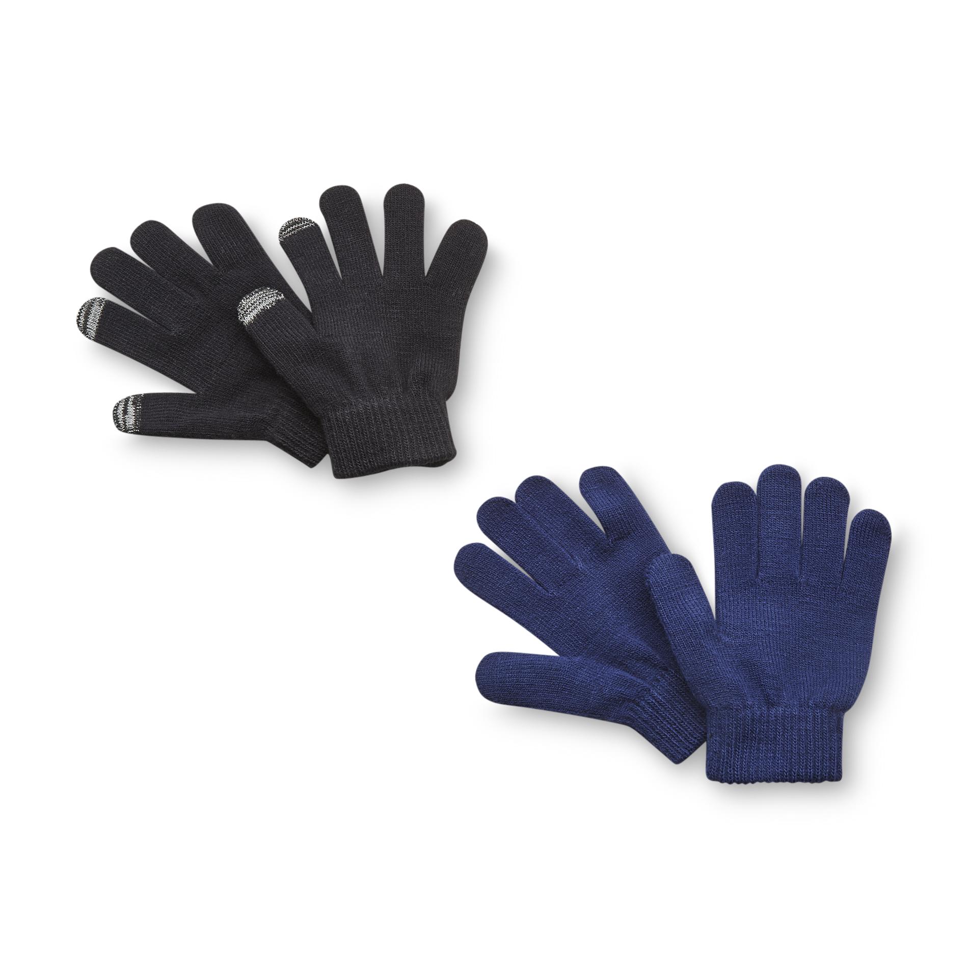 Athletech Boy's 2-Pairs Stretch Knit Gloves - Texting
