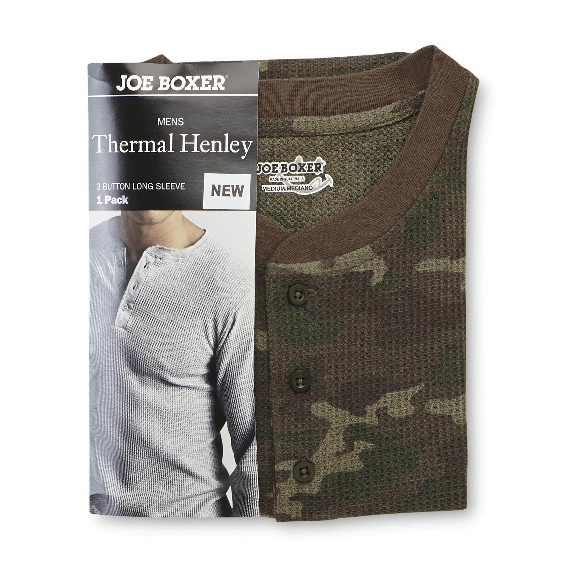 Joe Boxer Men's Thermal Henley Shirt - Camouflage