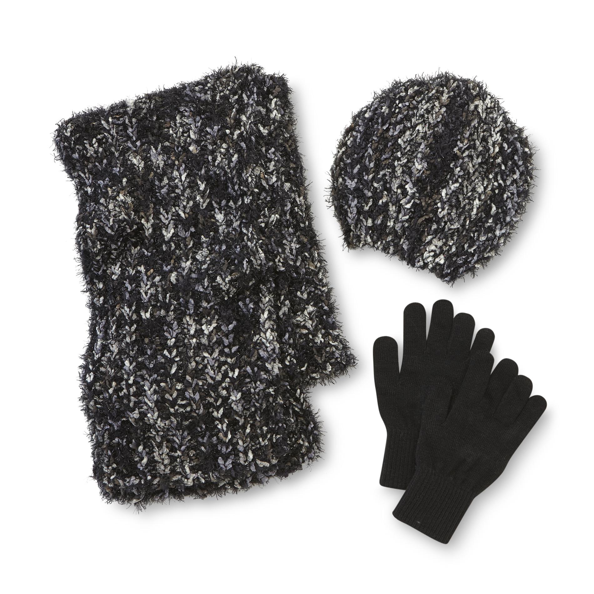 Jaclyn Smith Women's Knit Hat  Gloves & Scarf