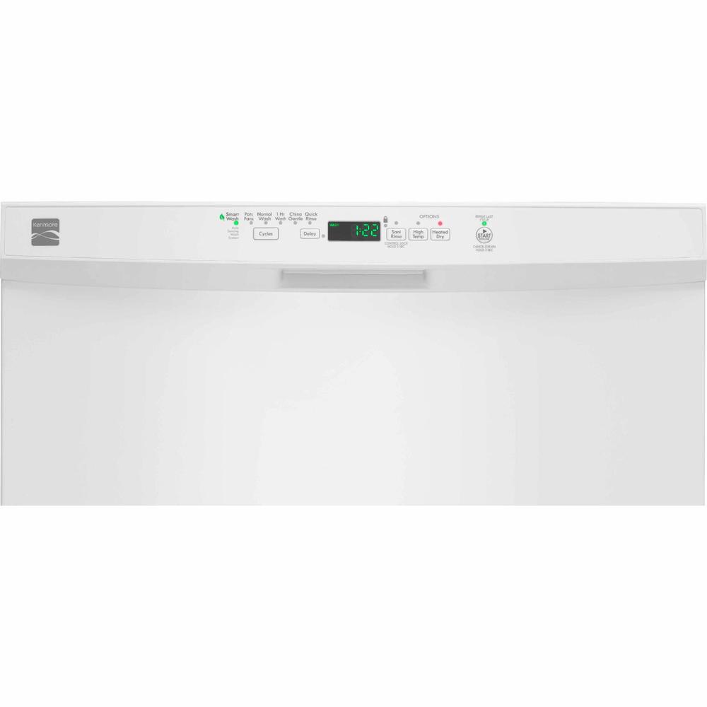 Kenmore 13222 Dishwasher with Steel Tub/Power Wave Spray Arm - White Exterior with Stainless Steel Tub at 50 dBa