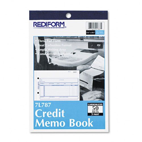 Rediform RED7L787 Carbonless Credit Memo Book