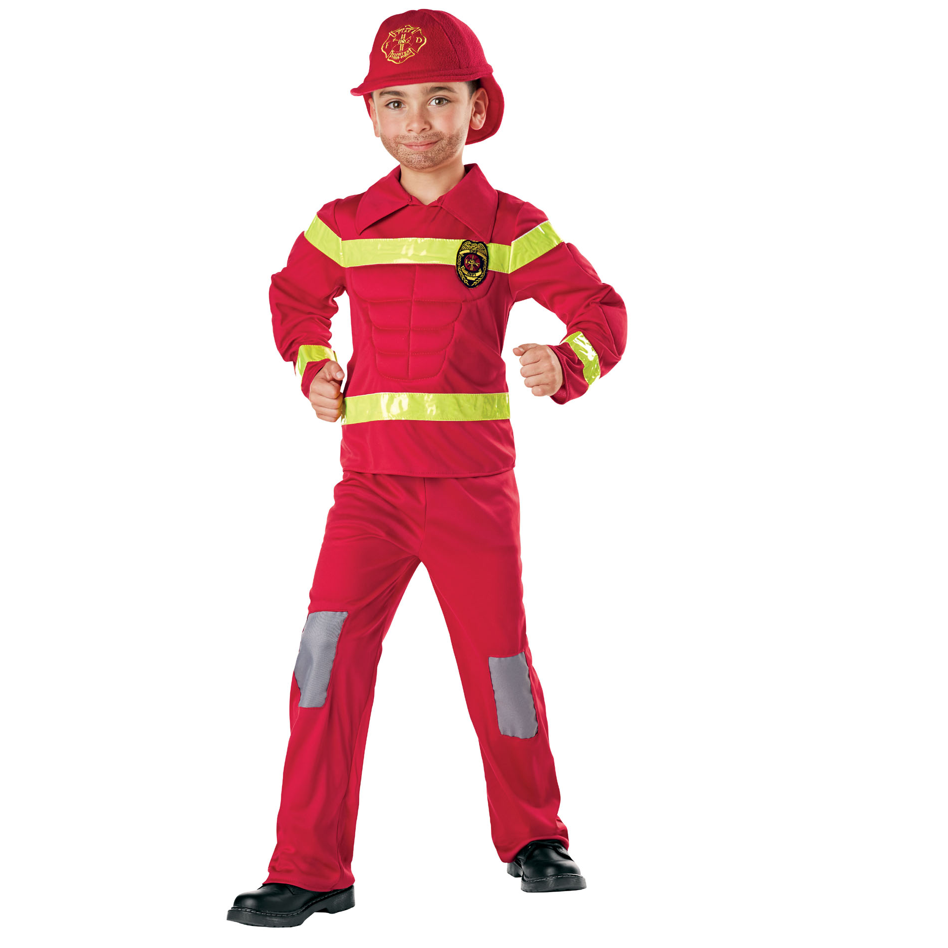 Totally Ghoul Boys' Muscle Firefighter Halloween Costume