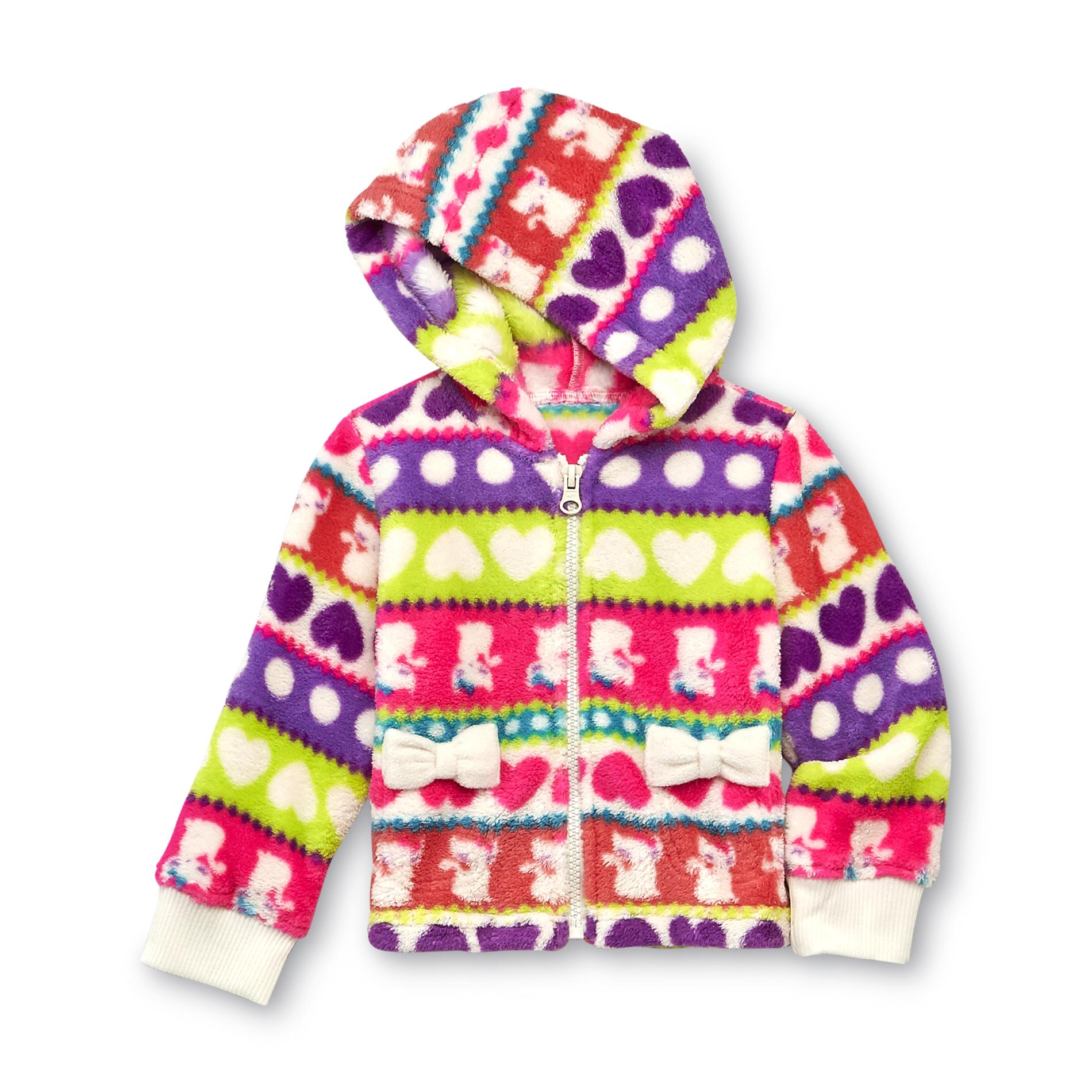 WonderKids Infant & Toddler Girl's Fleece Hoodie Jacket - Hearts & Kitties