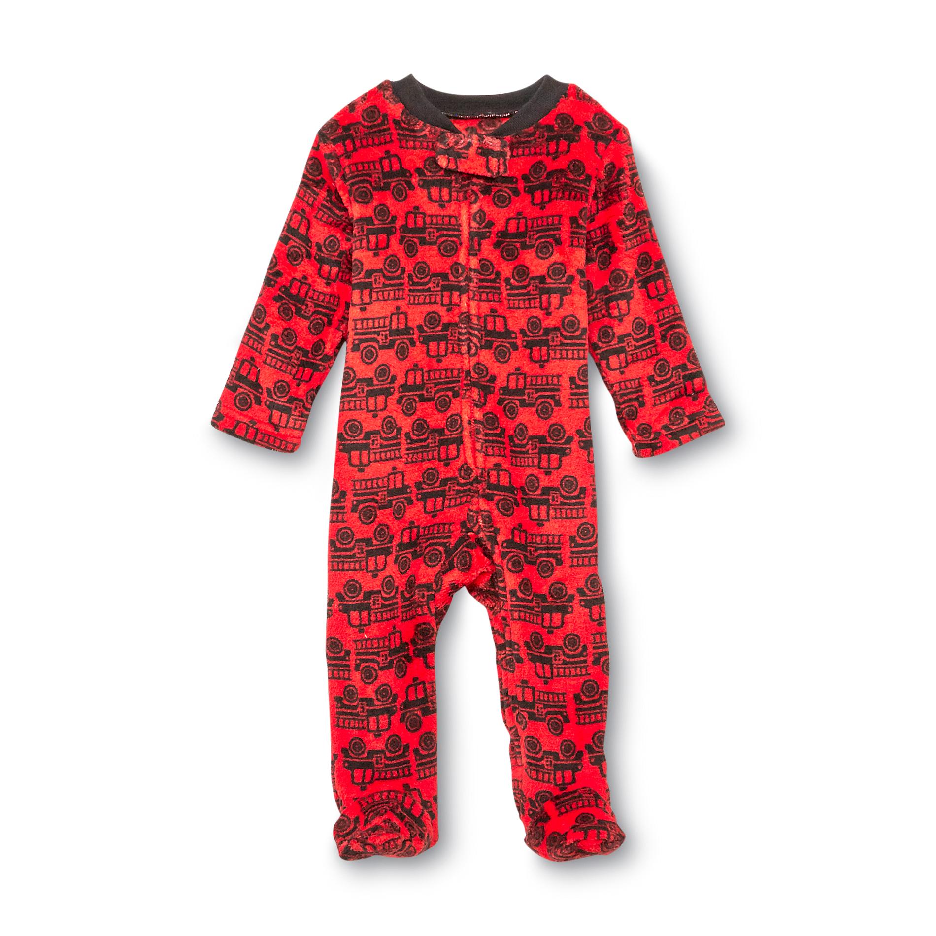 Small Wonders Newborn Boy's Footed Sleeper Pajamas - Firetrucks