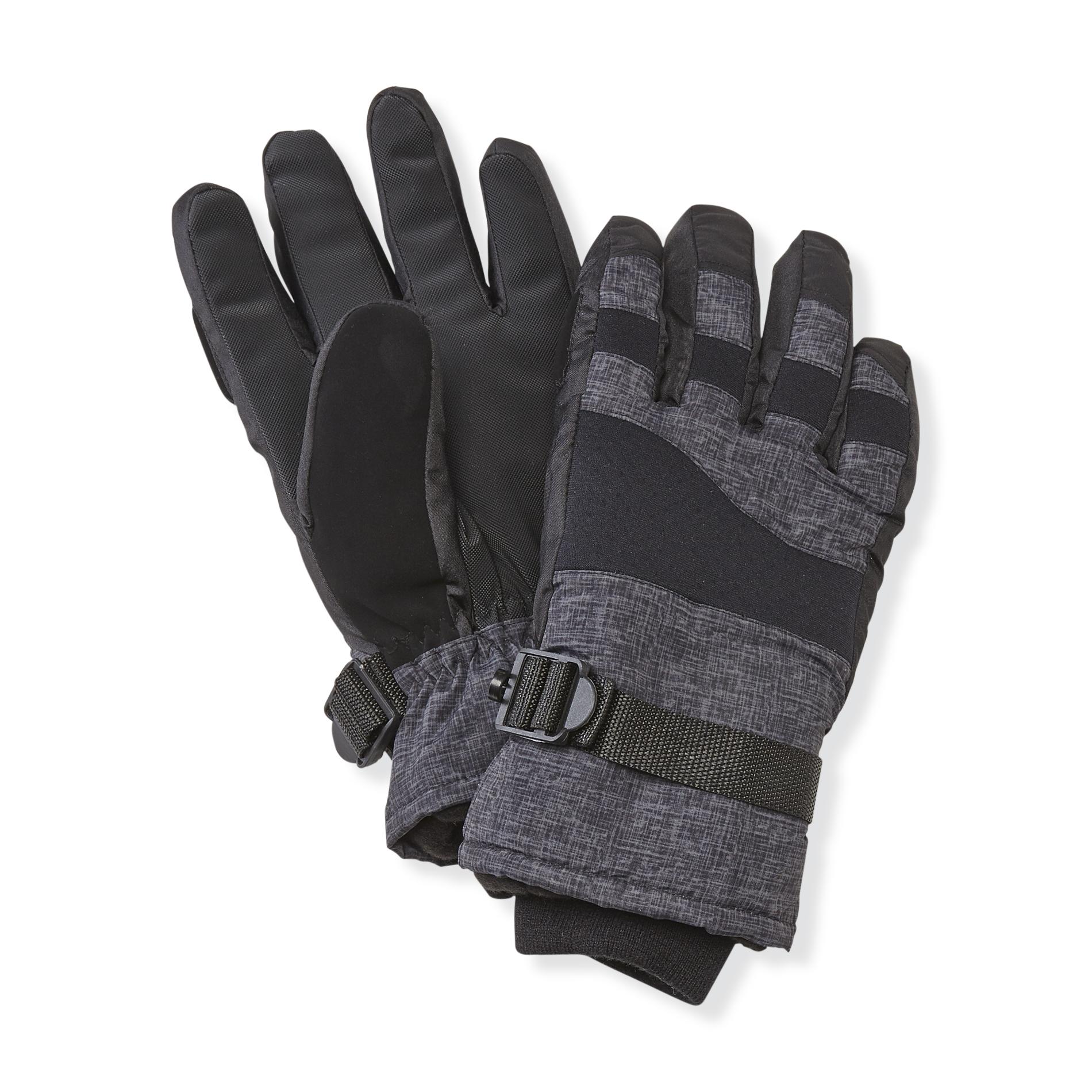 Athletech Men's Fleece-Lined Ski Gloves - Crosshatch Pattern