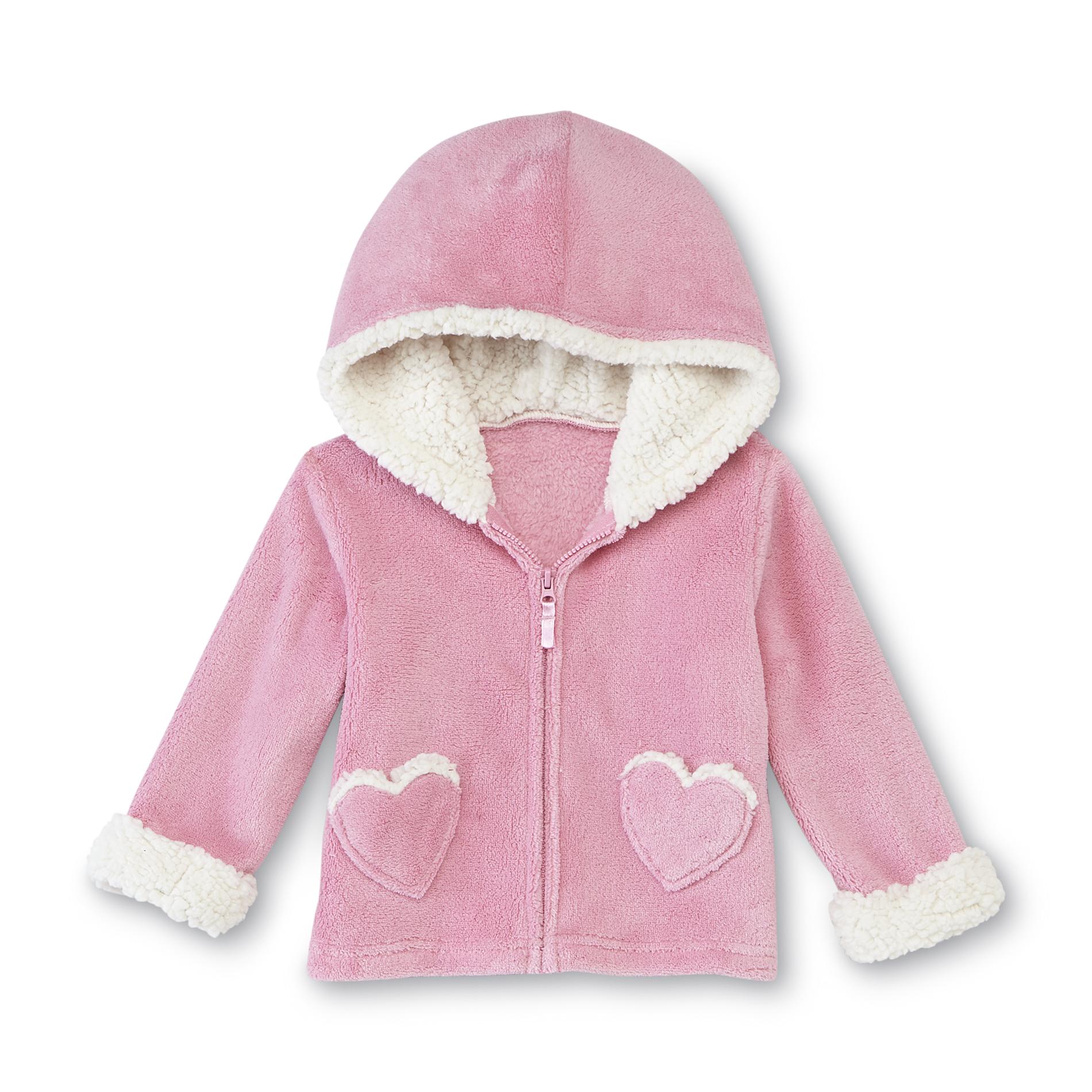 Small Wonders Newborn Girl's Plush Hoodie Jacket - Heart