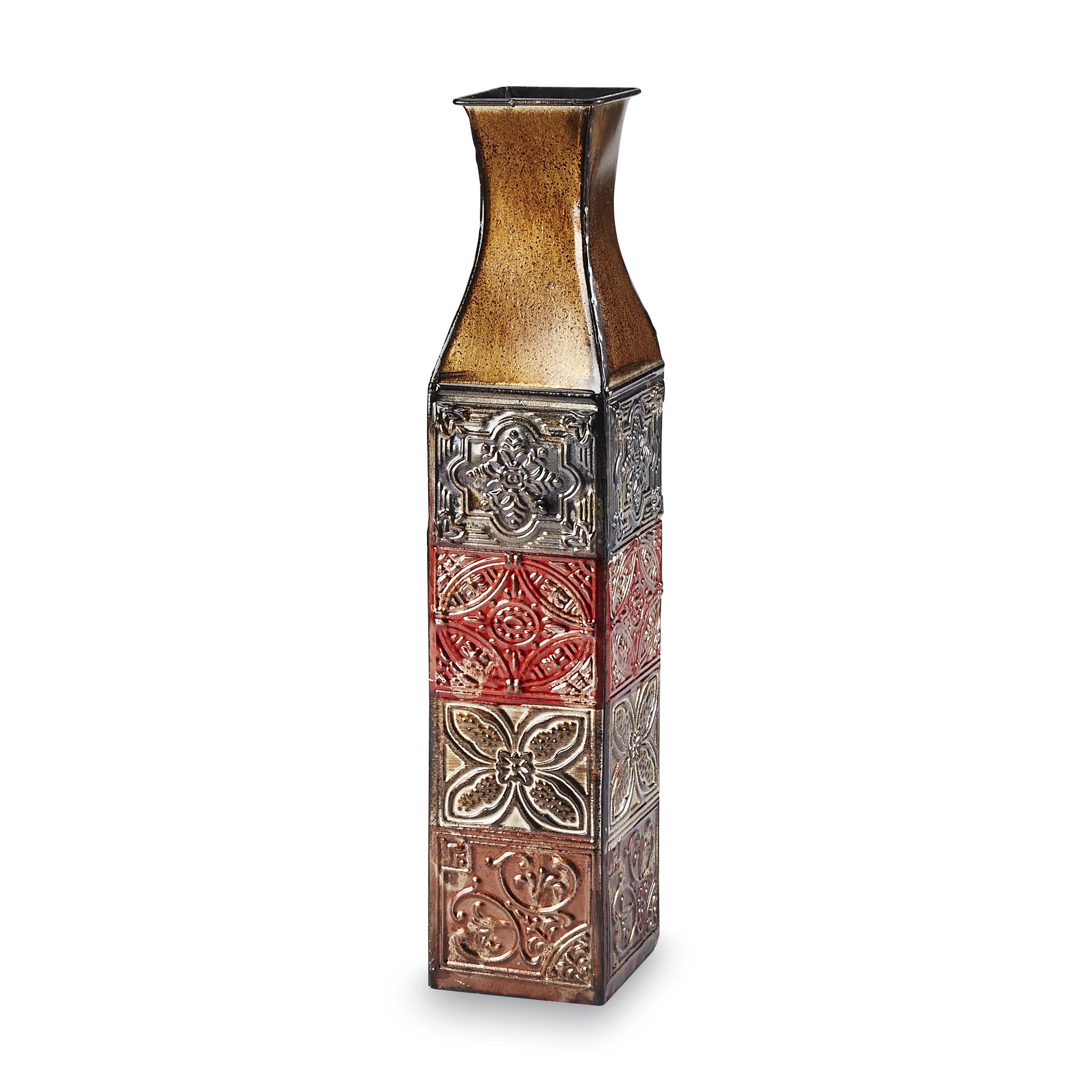 Elements 17" Decorative Vase - Floral Tiles