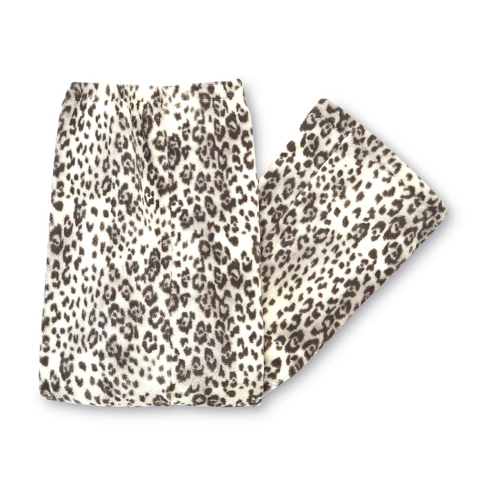Laura Scott Women's Fleece Pajamas & Slippers - Leopard Print