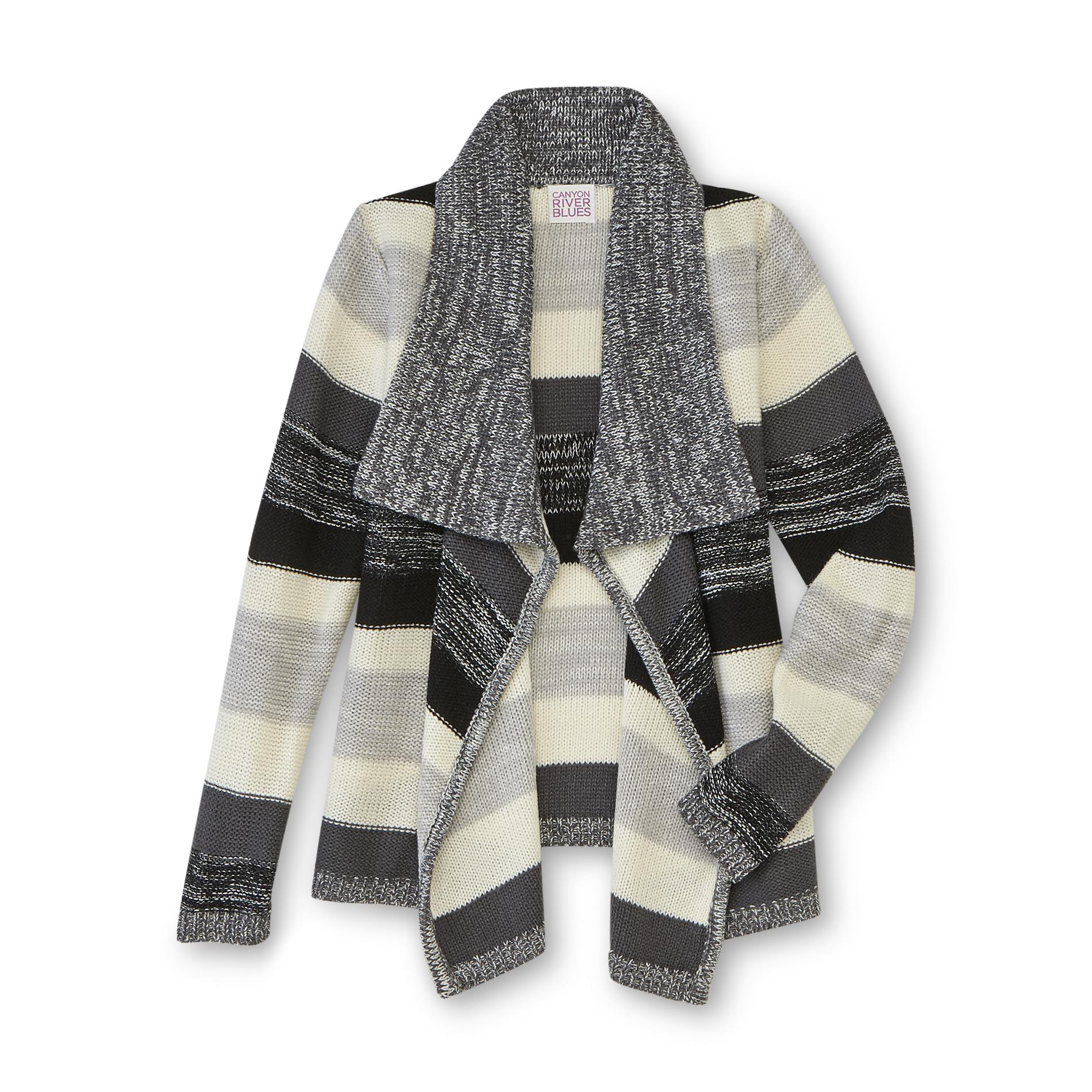 Canyon River Blues Girl's Open-Front Cardigan - Striped