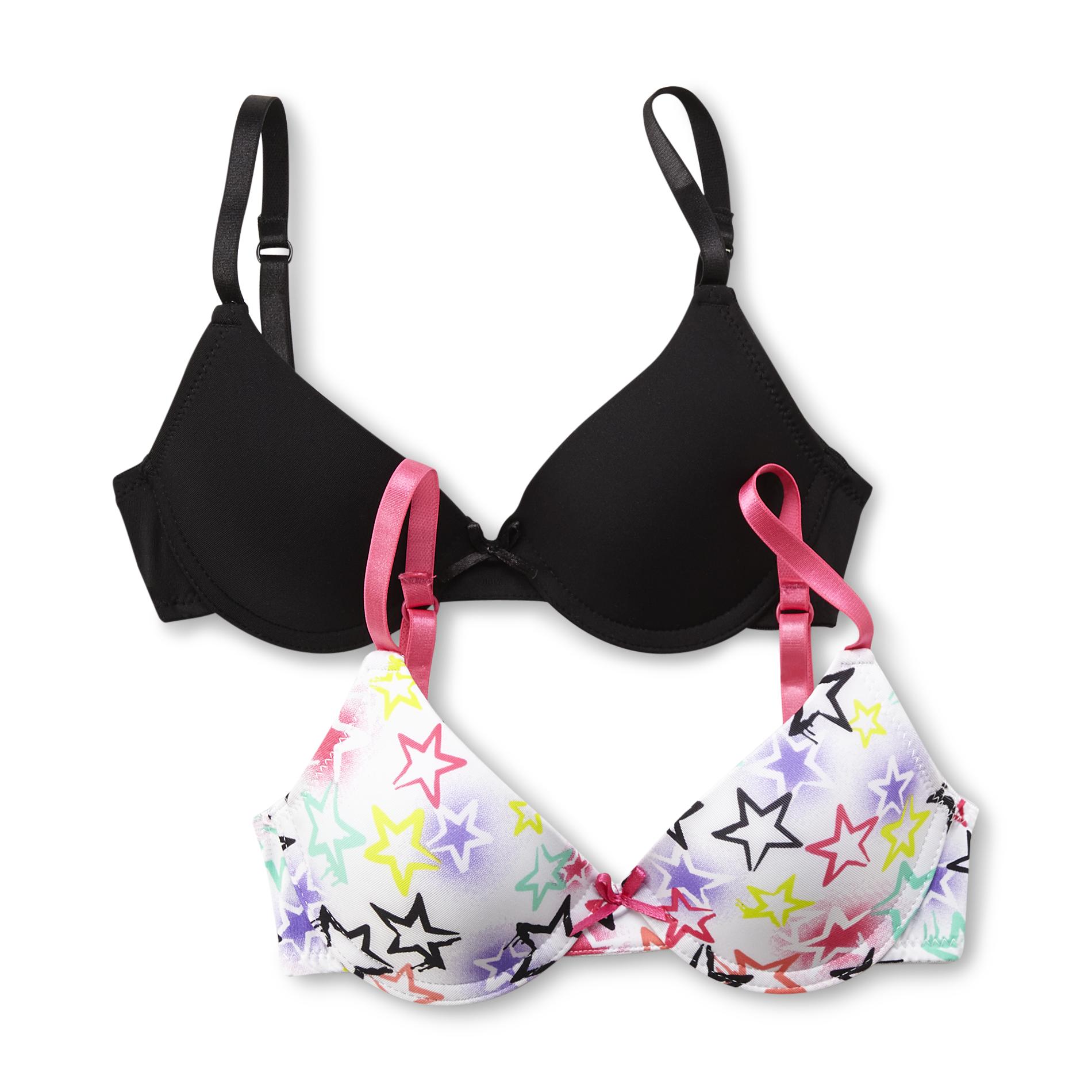 Bongo Girl's 2-Pack Soft Cup Bras - Star