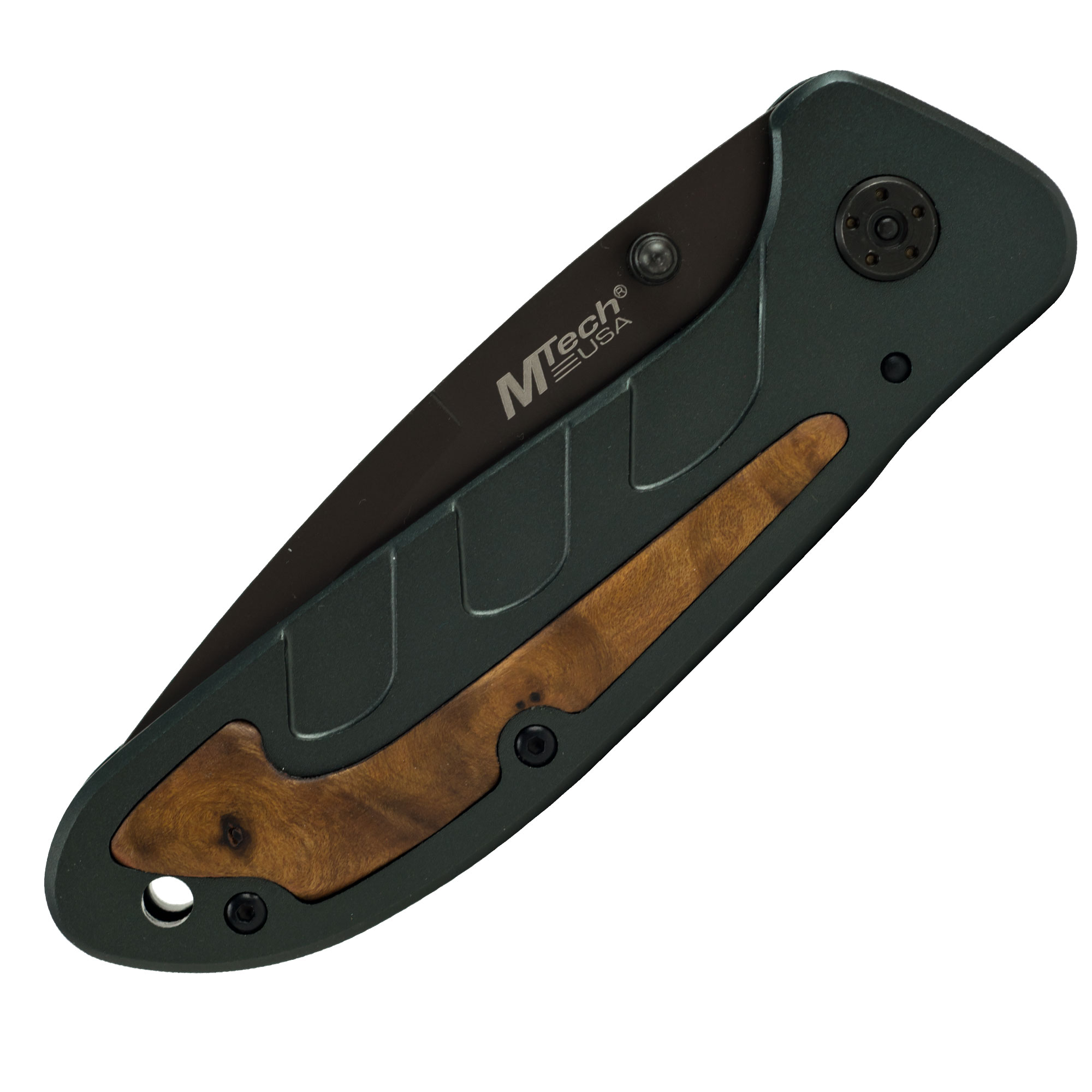 M-Tech Wood Inlaid Stainless Steel Utility Knife - 7.75 inches