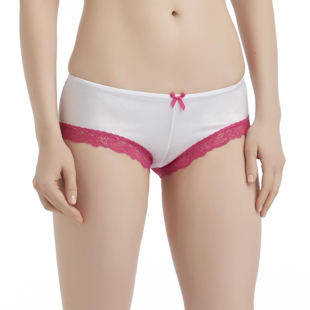 Jaclyn Smith Women's Satin & Lace Hipster Panties