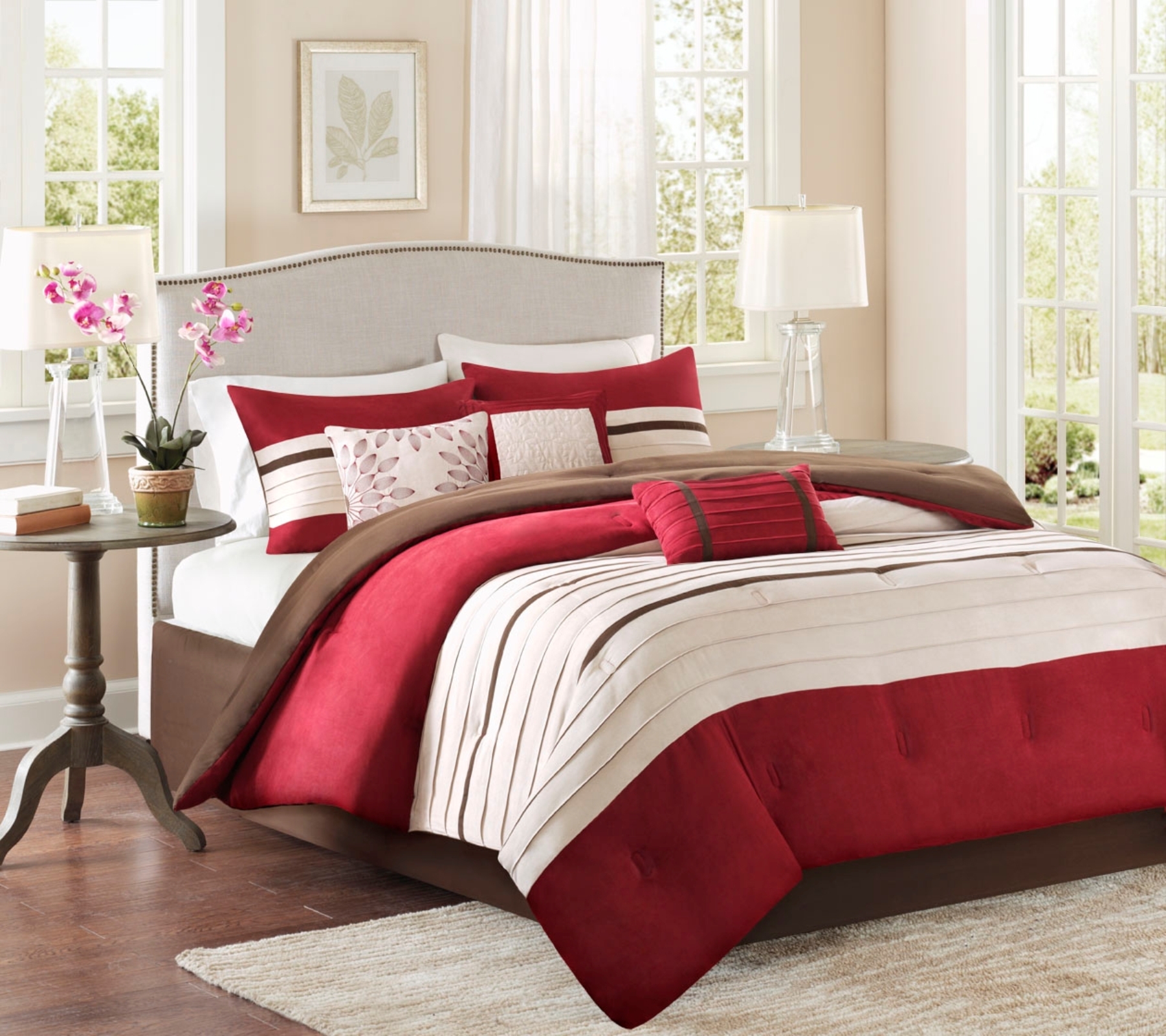 Cannon 7-Piece Palmer Microsuede Comforter Set - Pleated