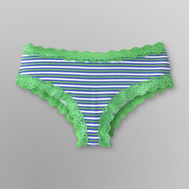 Joe Boxer Women's Lace Trim Hipster Panties Striped