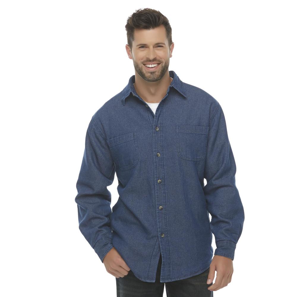 Wrangler Men's Quilted Chambray Shirt Jacket - Denim Look