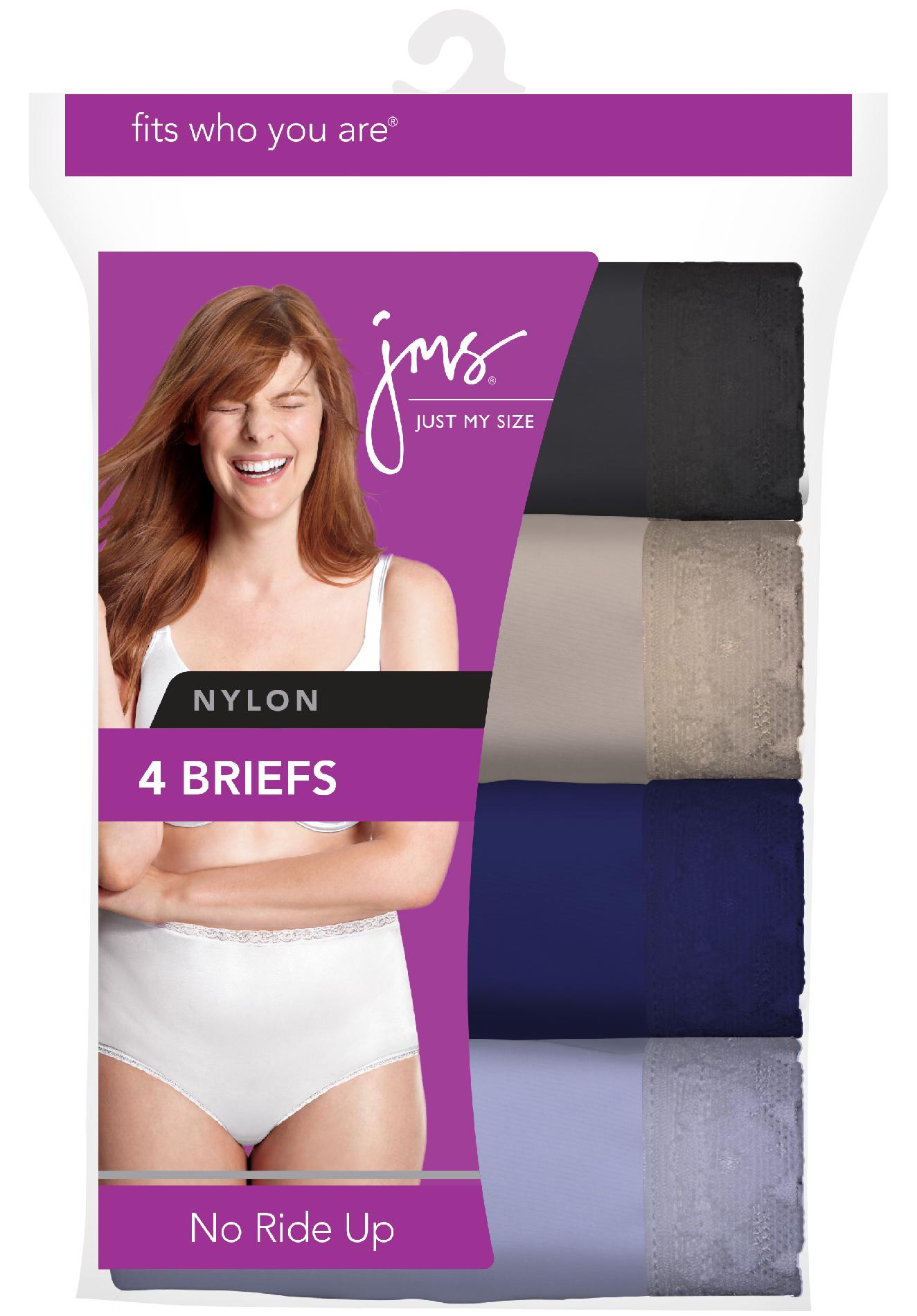 Just My Size Women's4 Pack Nylon Briefs