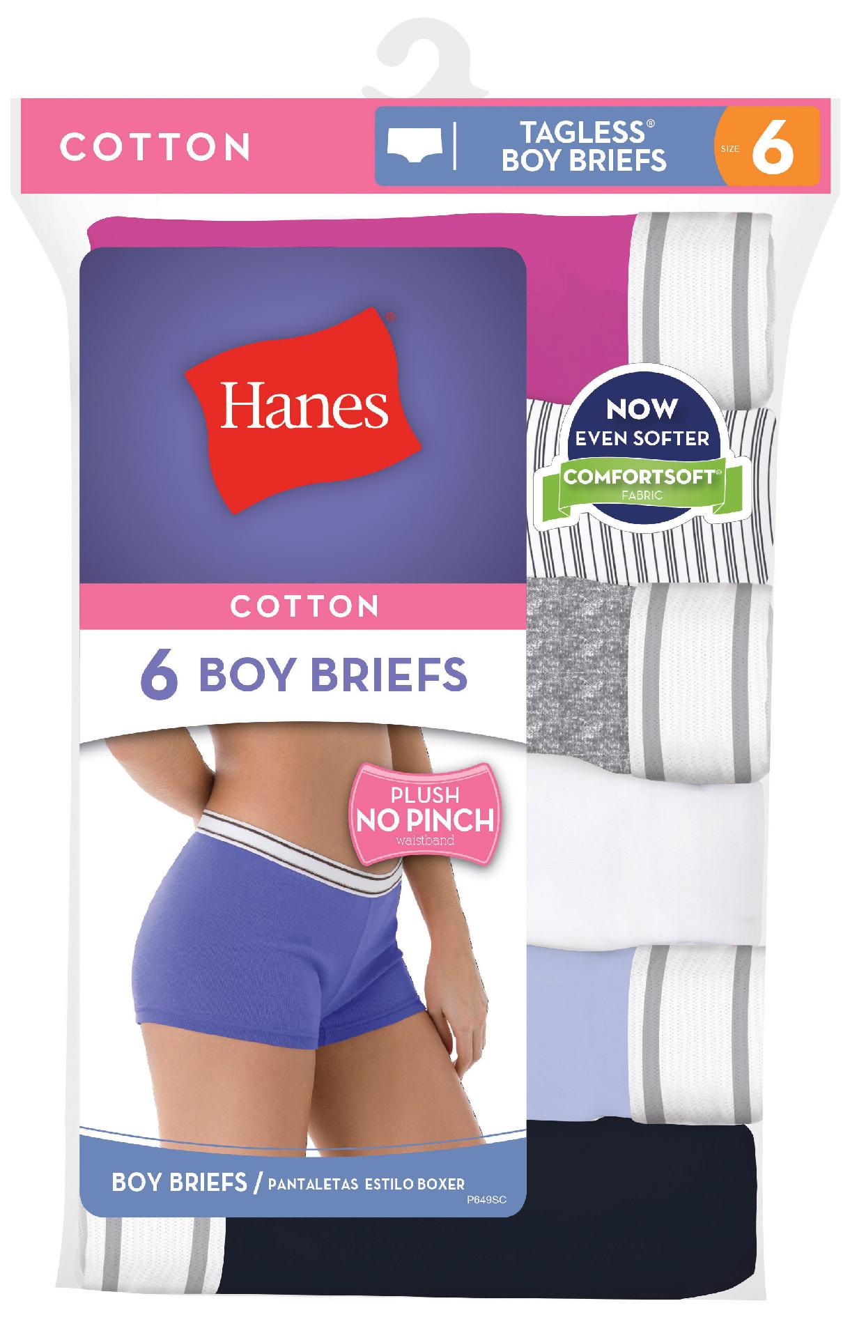 Hanes Women&#8217;s 6 Pack Sporty Boy Briefs